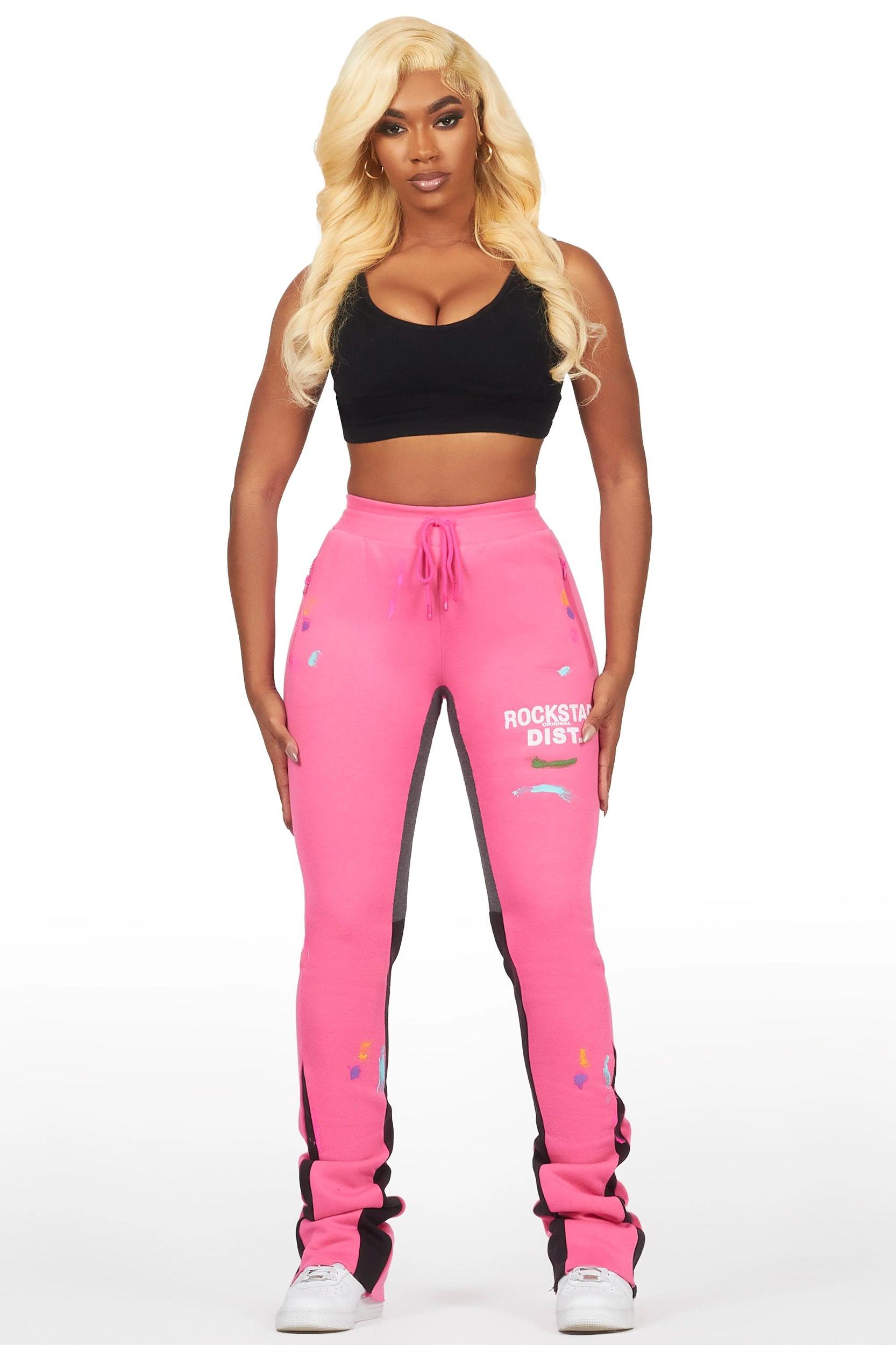 Karenthia Hot Pink Stacked Flare Pant Female Product Image