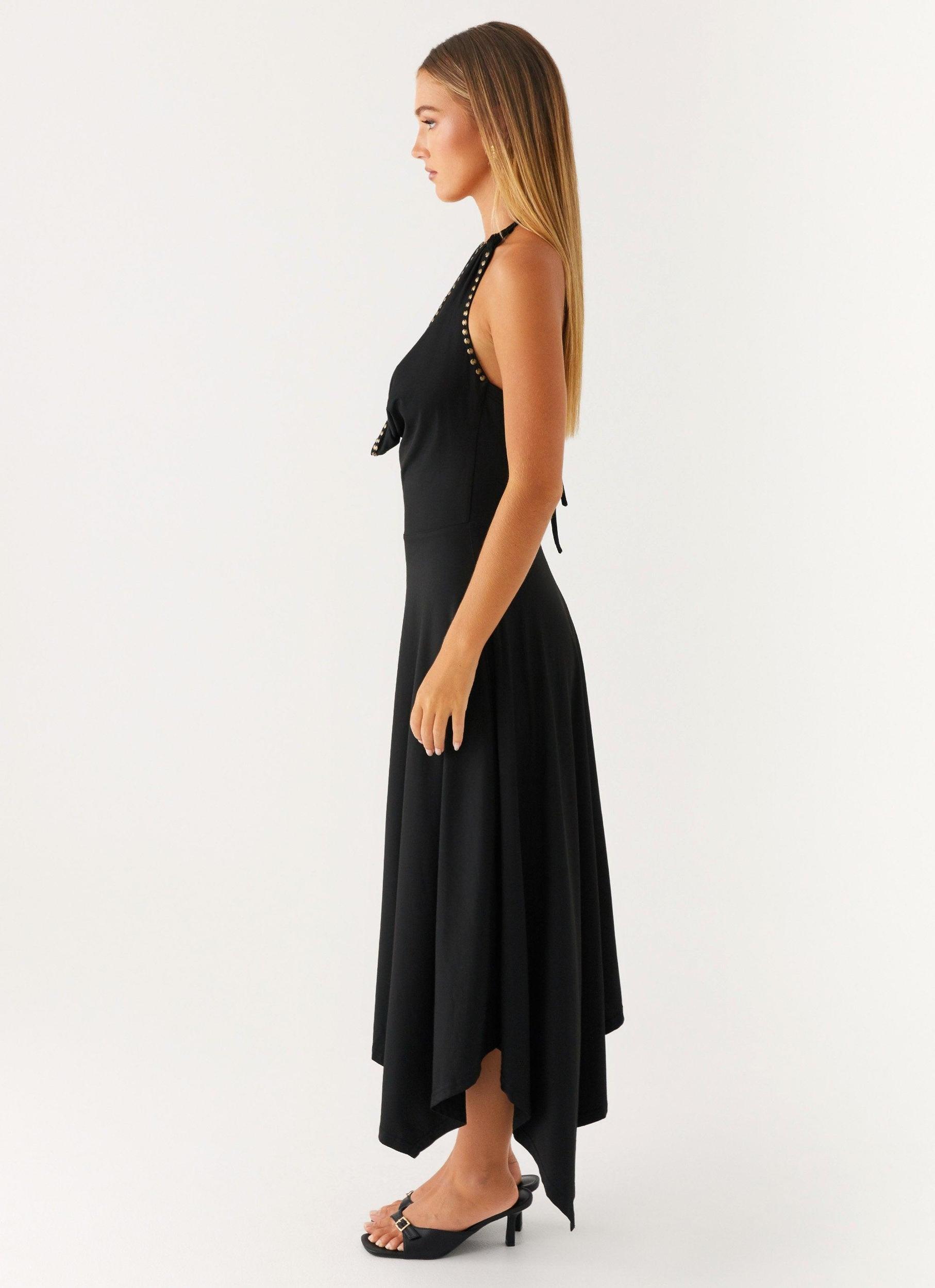 Vena Beaded Midi Dress - Black Product Image