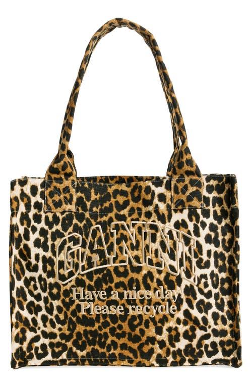 large leopard-print canvas tote bag Product Image