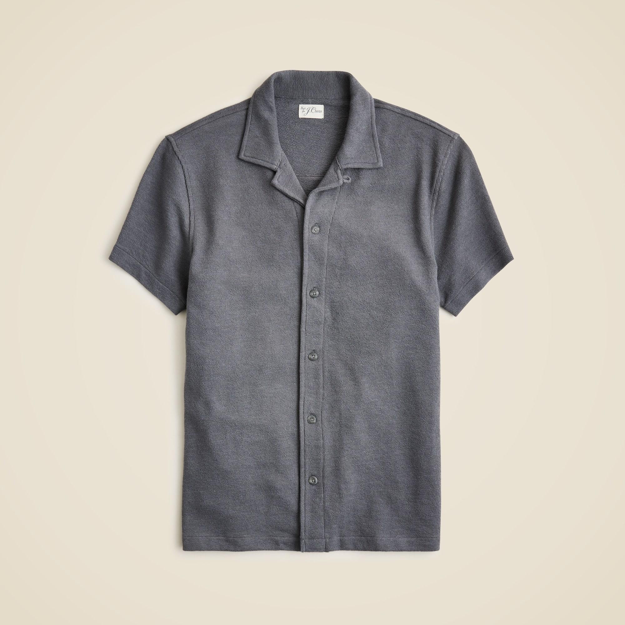 Textured camp-collar sweater-tee Product Image