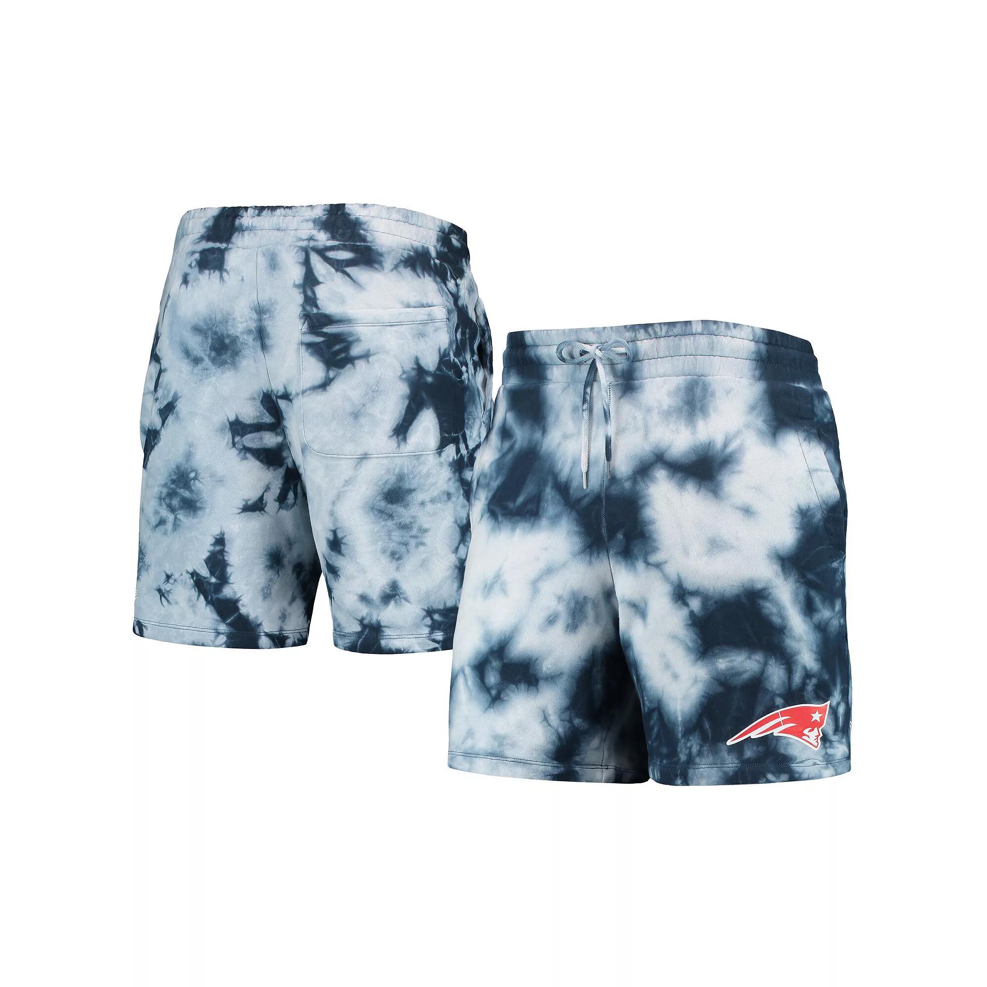 Men's New Era Navy New England Patriots Tie-Dye Shorts, Size: 3XL, Blue Product Image