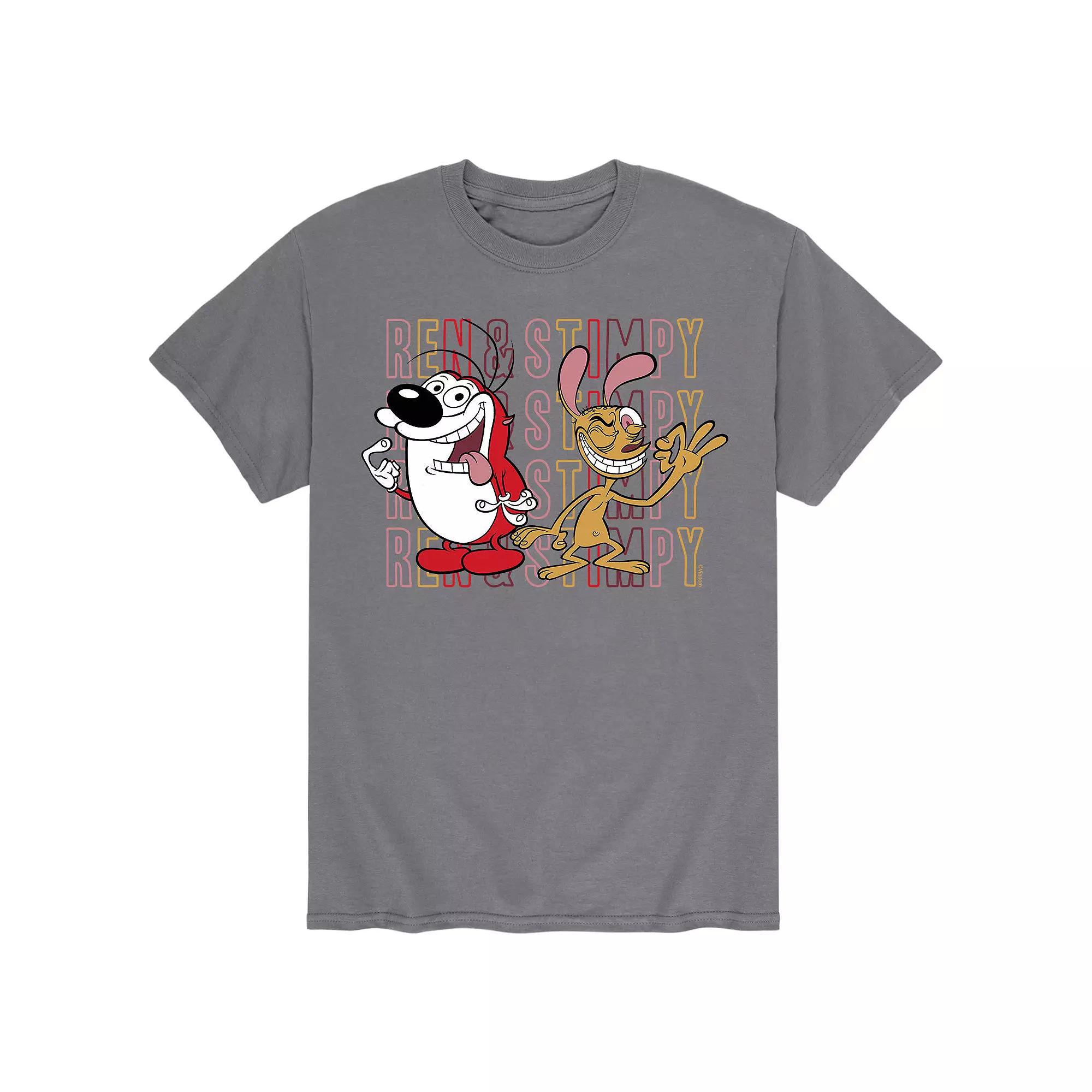 Men's Ren & Stimpy Title Stacked Tee,  Product Image