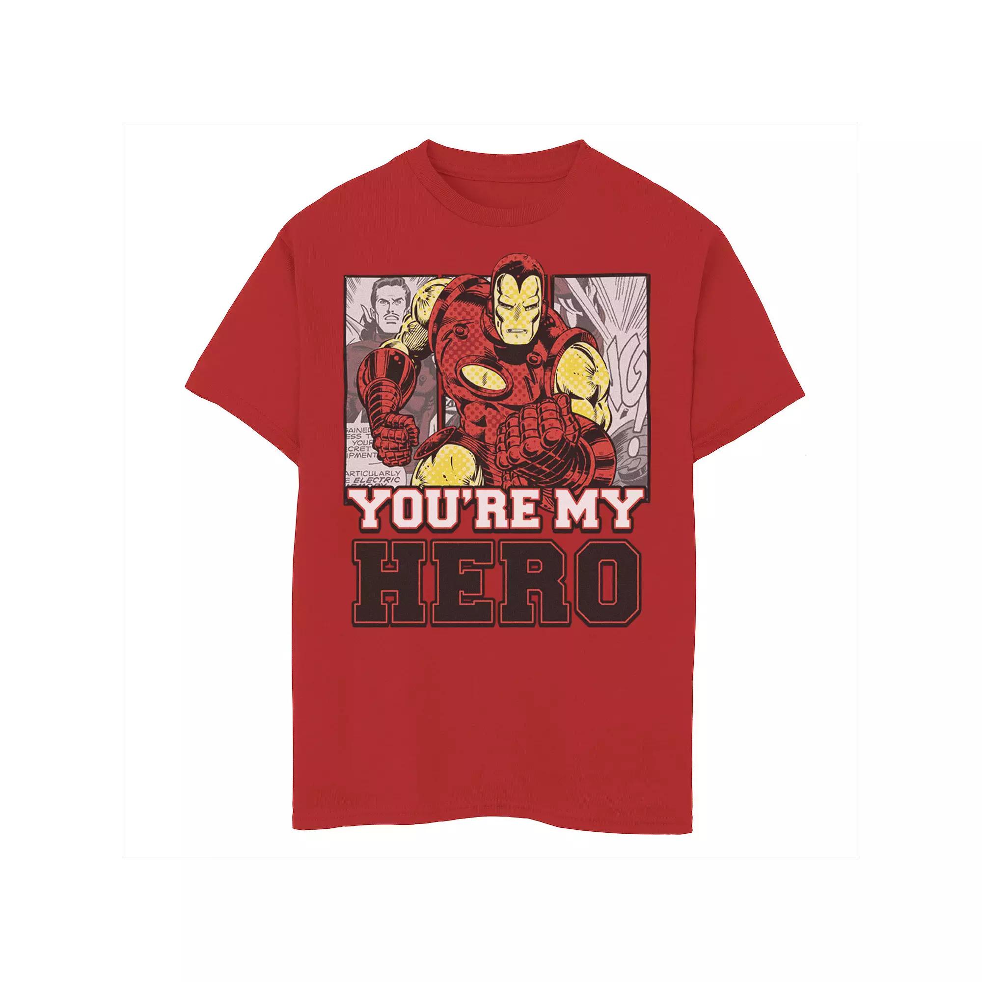 Boys 8-20 Marvel Avengers Iron Man You're My Hero Comic Panels Graphic Tee, Boy's,  Product Image