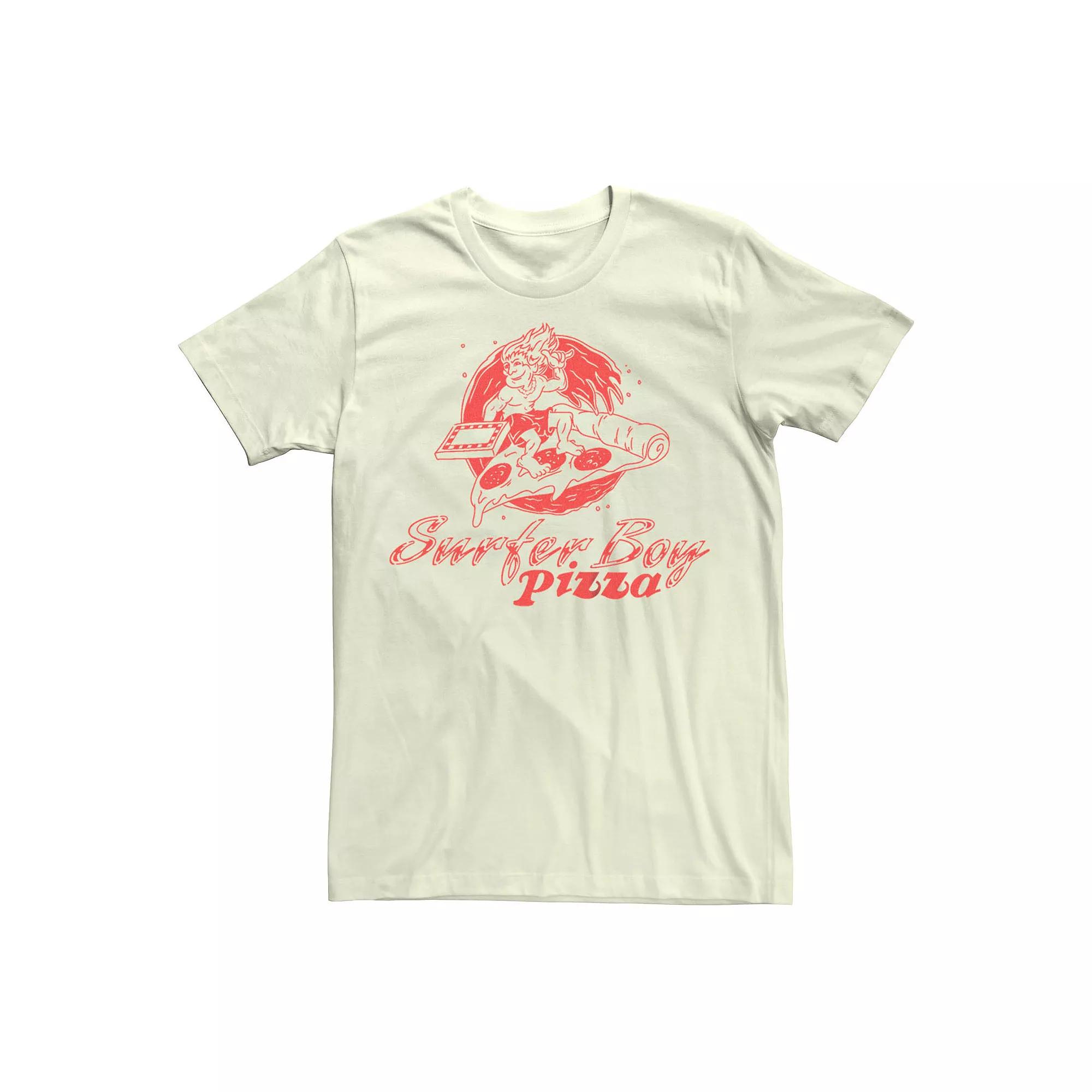 Men's Stranger Things Surfer Boy Pizza Graphic Tee,  Product Image