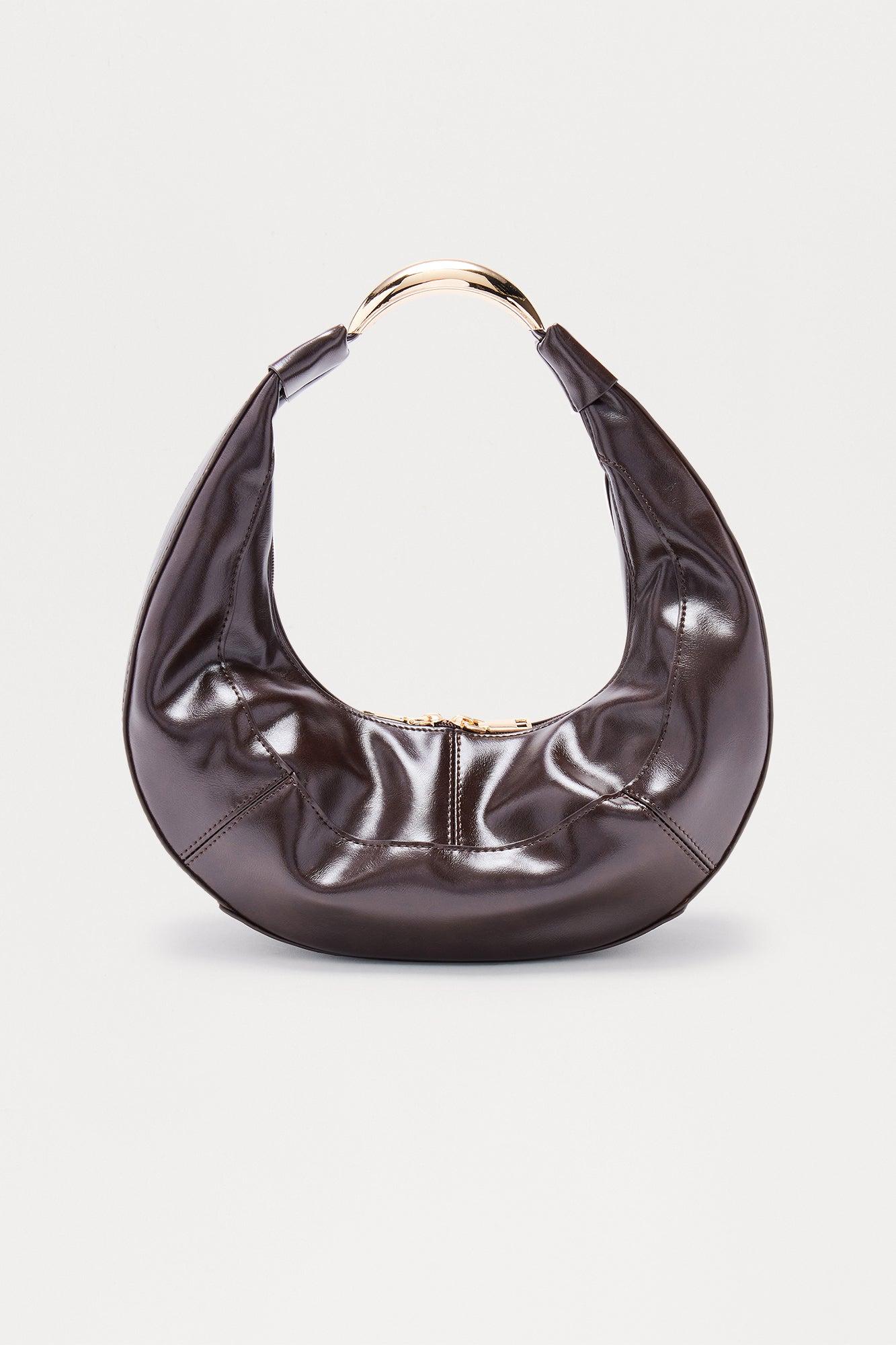 Get With It Faux Leather Shoulder Handbag - Brown Female Product Image