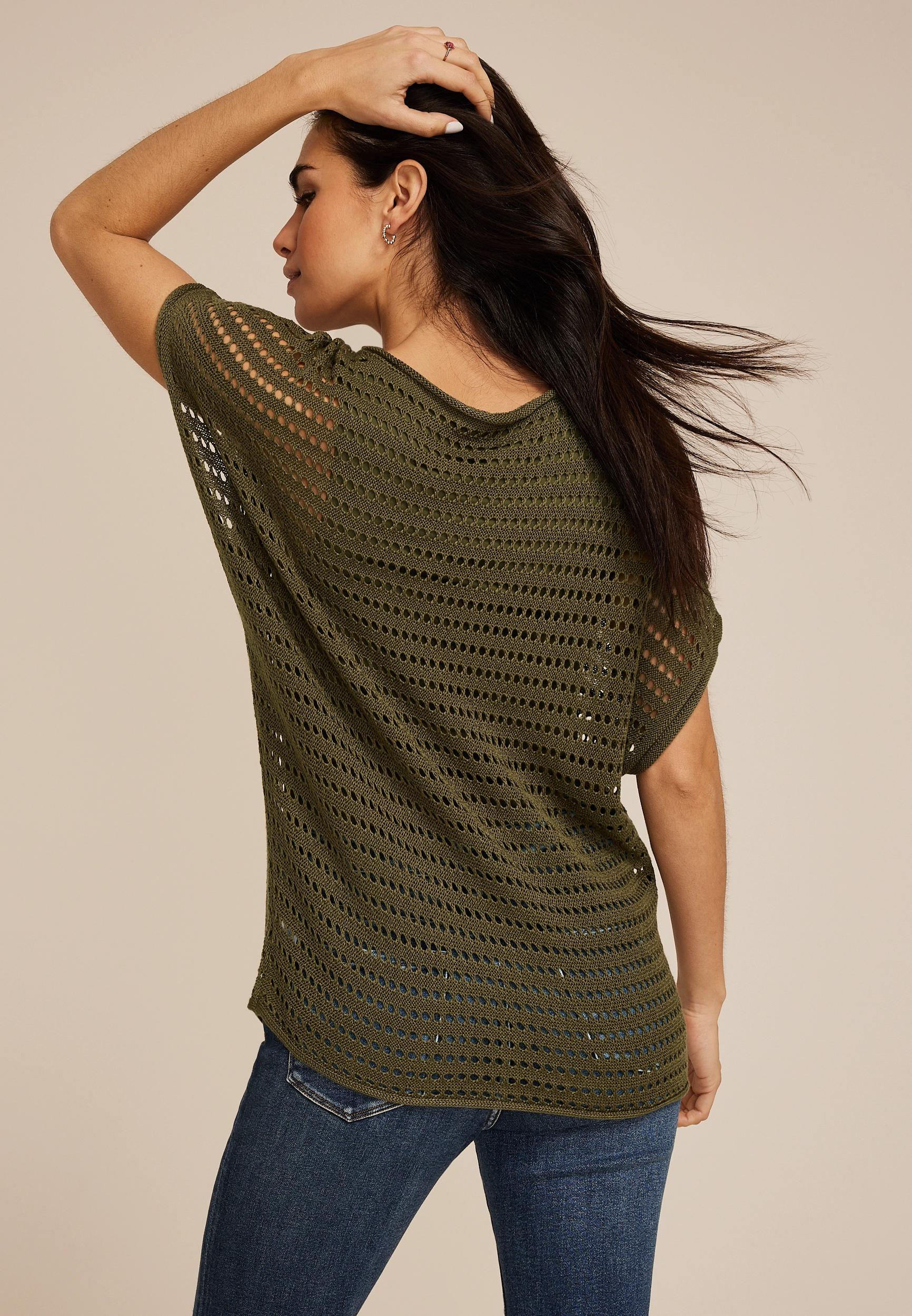 Dolman Short Sleeve Sweater Top Product Image