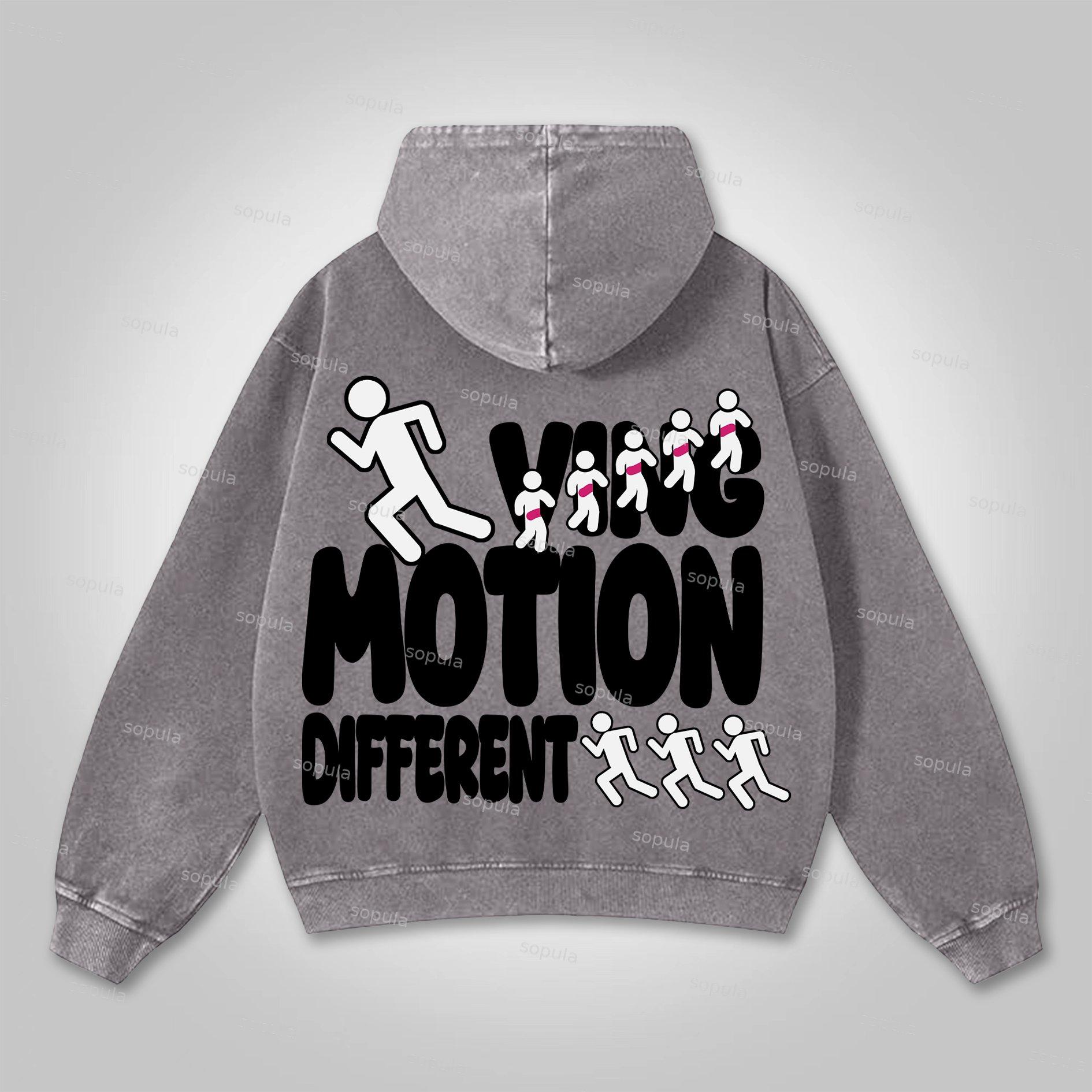 Sopula Vintage Motion Different Graphic Washed Hoodie Product Image