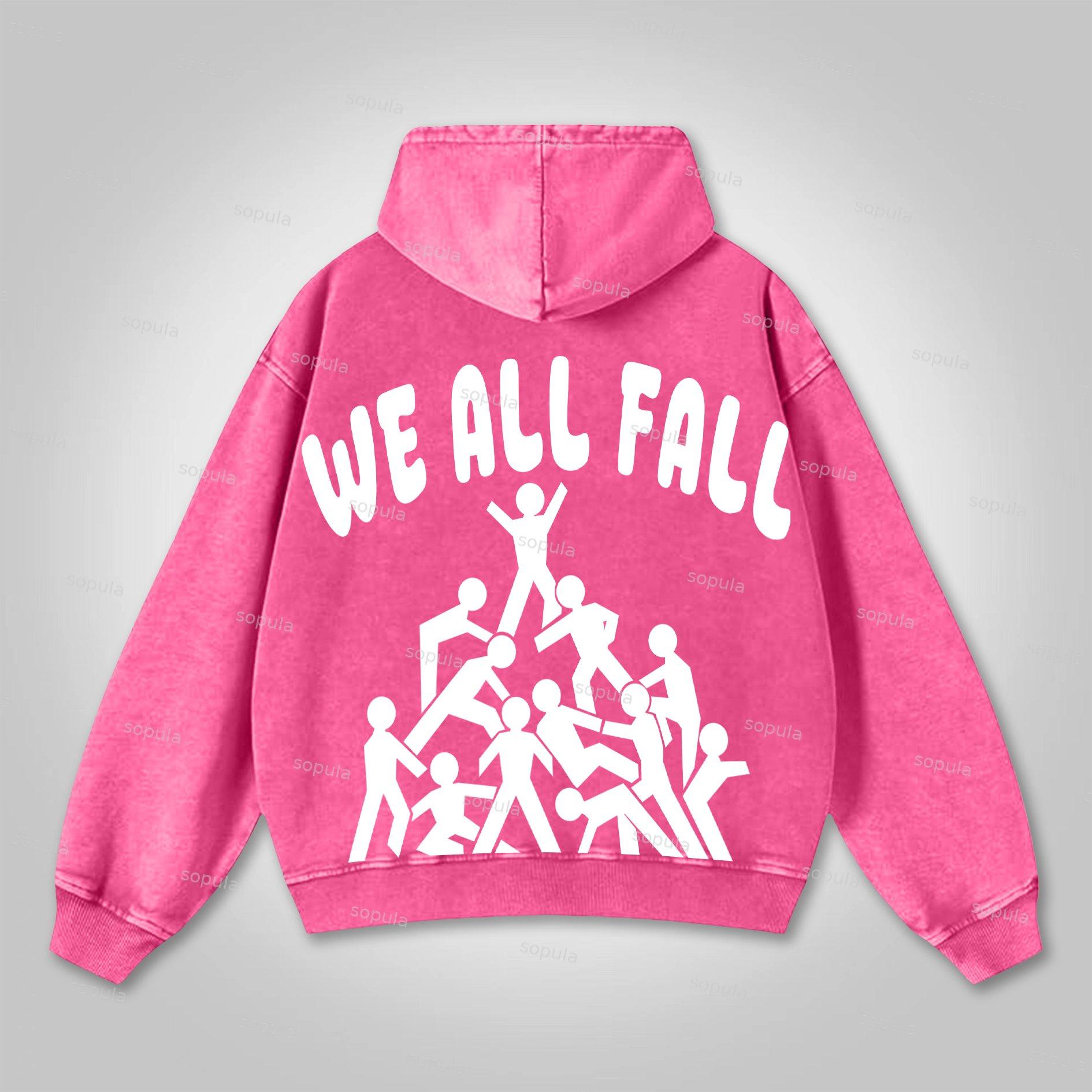 Sopula We All Fall Desire Fallen Graphics Print Washed Hoodie Product Image