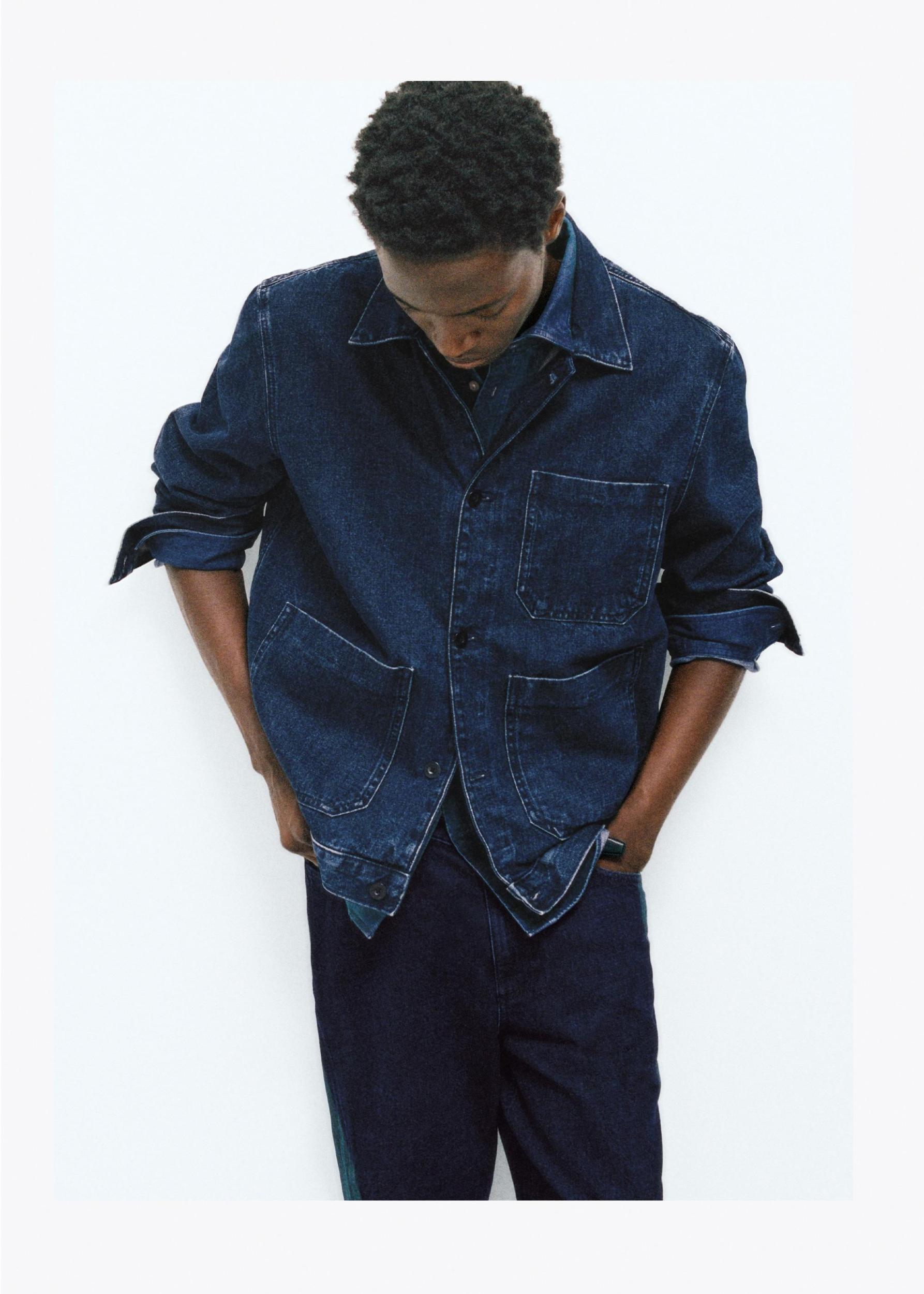 Pocketed denim jacket - Men | MANGO USA Product Image