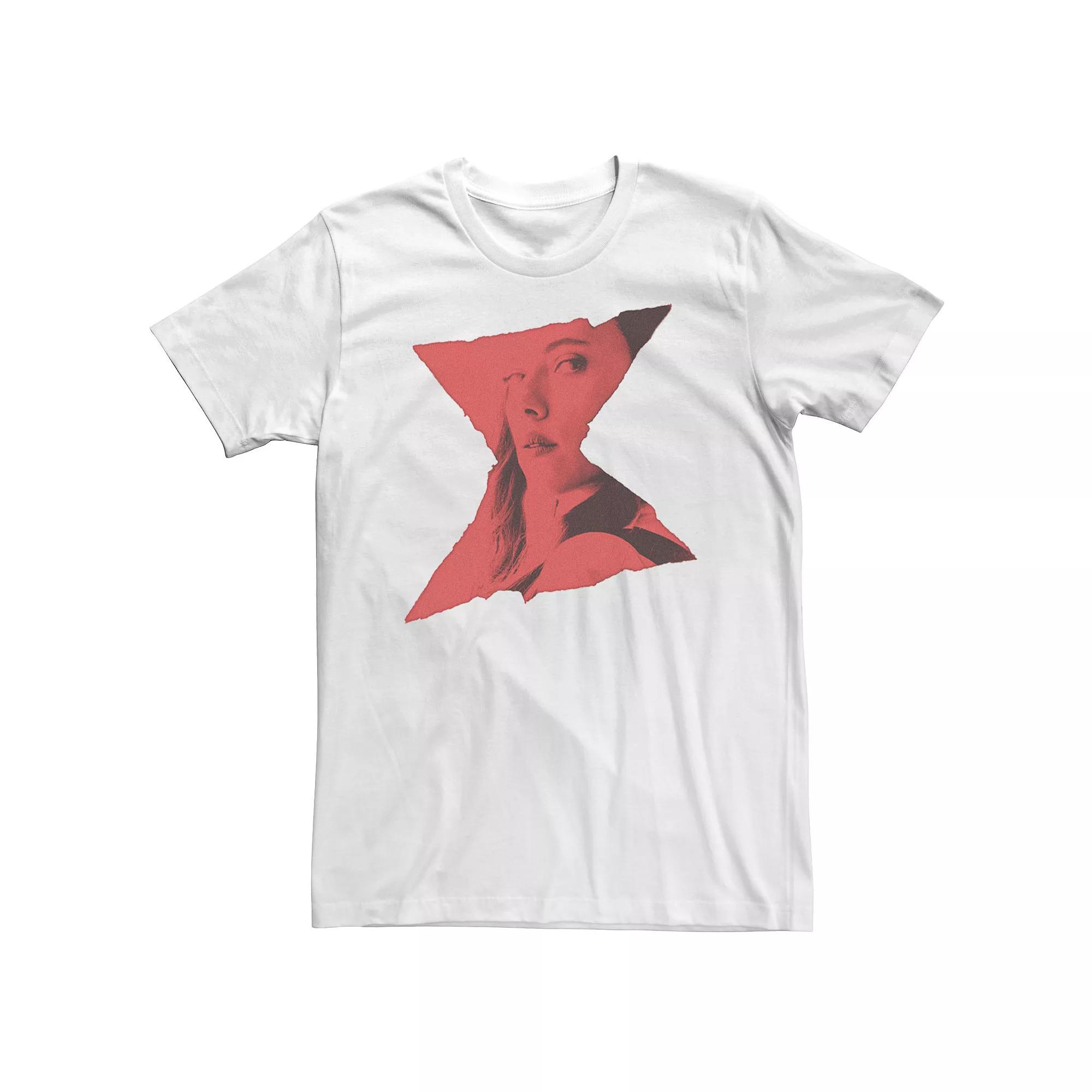 Big & Tall Marvel Black Widow Portrait Logo Overlay Tee, Men's, Size: 4XL, White Product Image