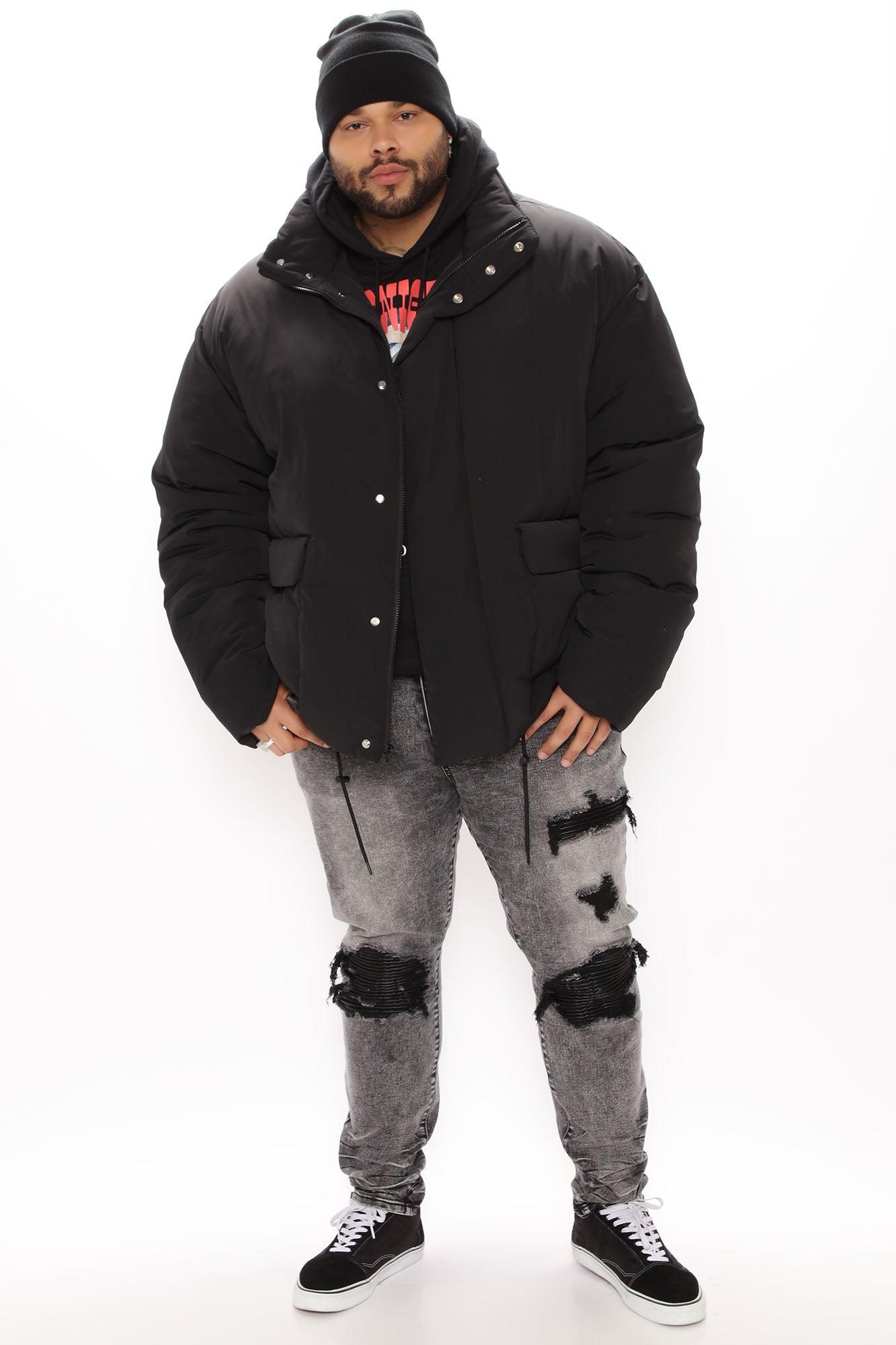 Titan Cargo Pocket Puffer Jacket - Black Product Image