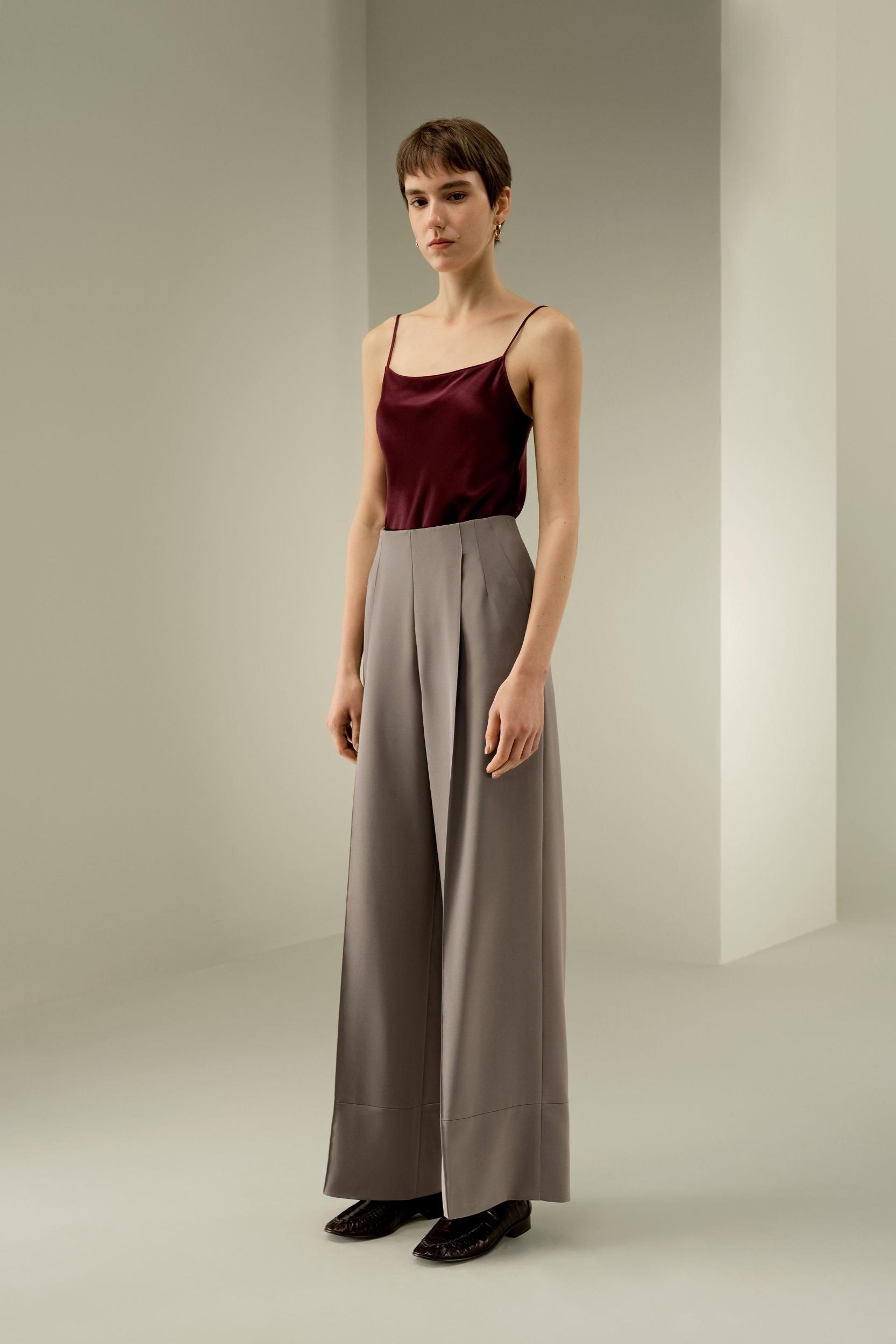 Stretch Silk Wide-Leg Pants Product Image