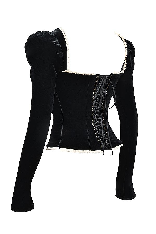 Noa  black velvet corset Product Image