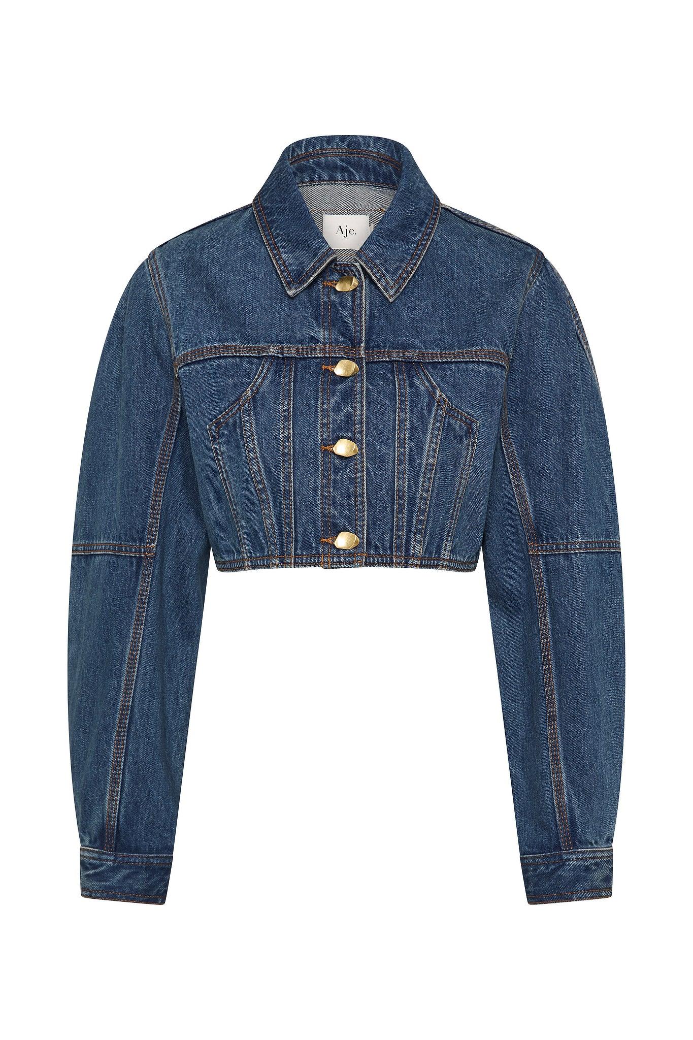 Phoenix Cropped Denim Jacket-CLASSIC WASH / 6 Product Image