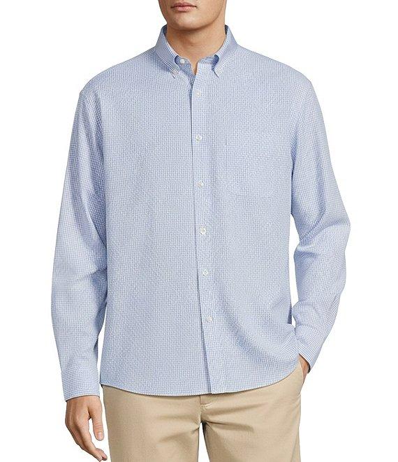 Gold Label Roundtree & Yorke Non-Iron Long Sleeve Small Checked Print Sport Shirt Product Image