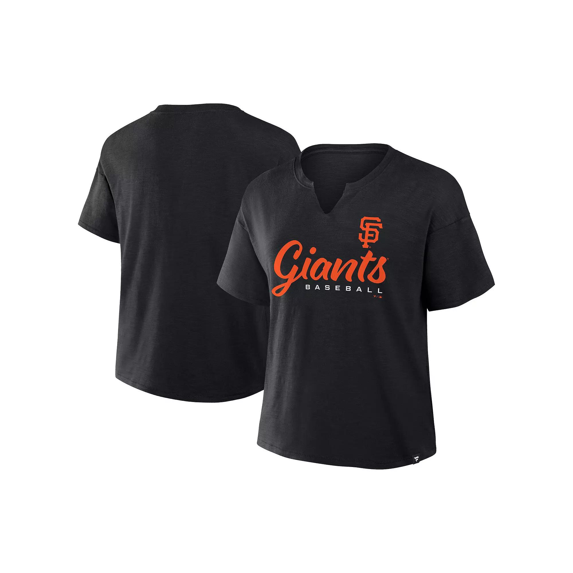 Women's Fanatics Black San Francisco Giants Fan Fave Stadium Slub Boxy T-Shirt,  Product Image