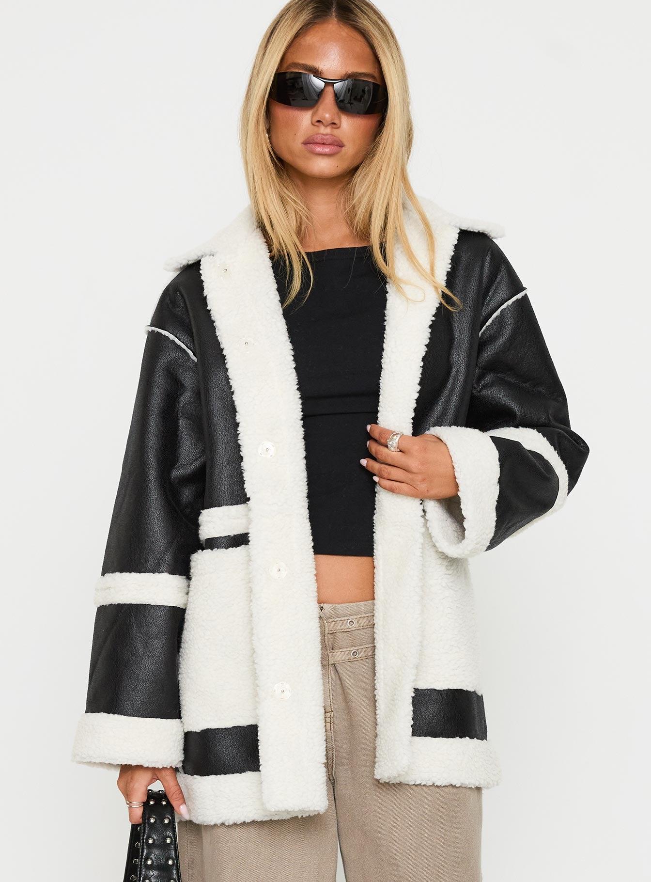 Lexie Faux Leather Jacket Black Product Image