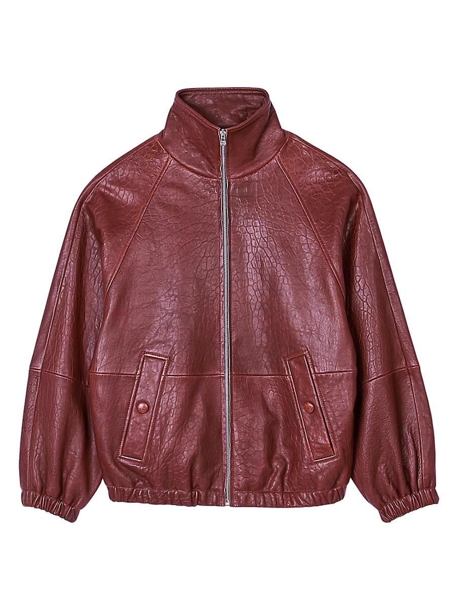 Womens Oversized Leather Jacket Product Image