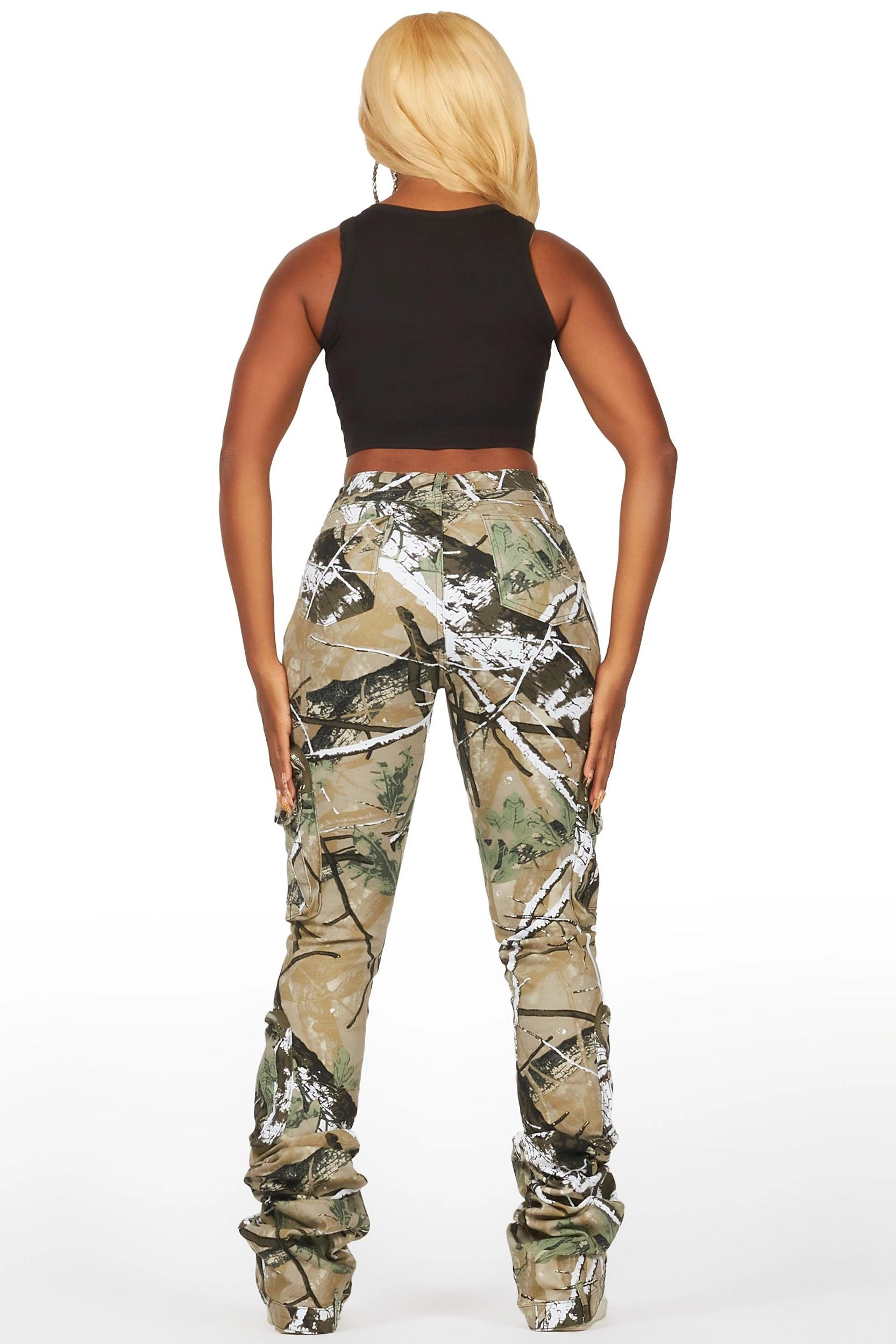 Alisson Tree Camo Cargo Super Stacked Jean Female Product Image