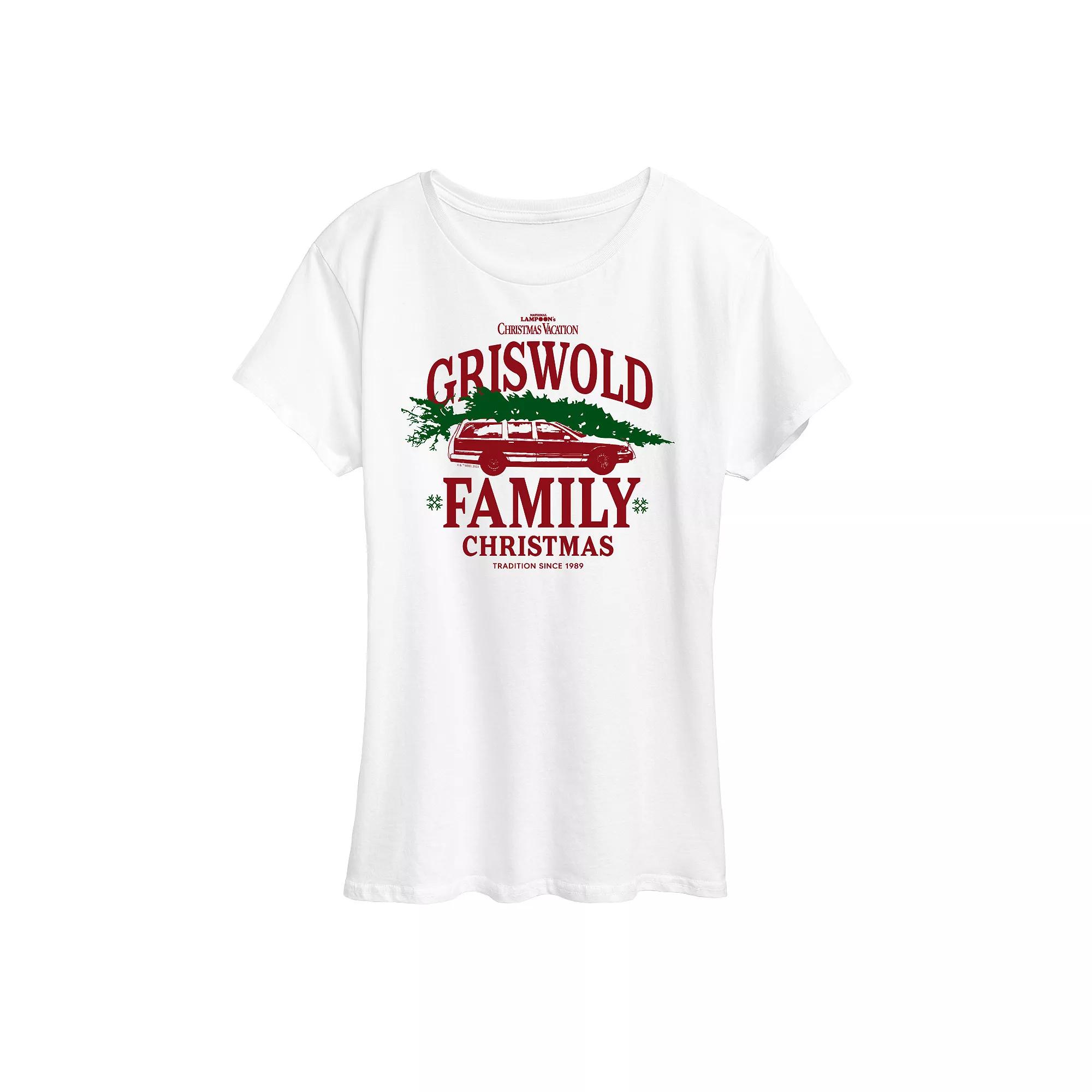 Women's National Lampoon's Christmas Vacation Griswold Family Graphic Tee, Girl's, Size: Large, White Product Image