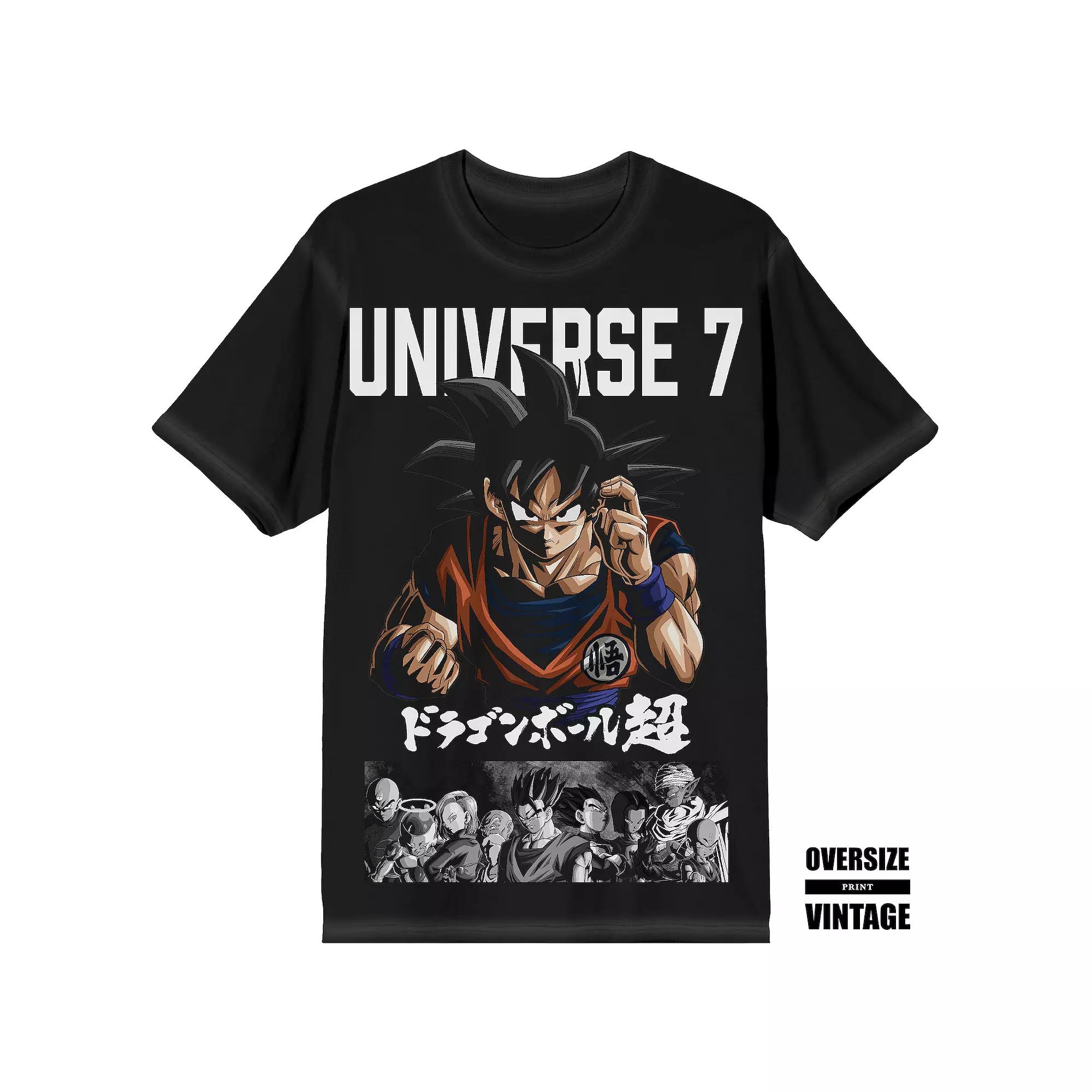 Men's Dragon Ball Super Oversized Short Sleeve Graphic T-Shirt, Size: Medium, Black Product Image