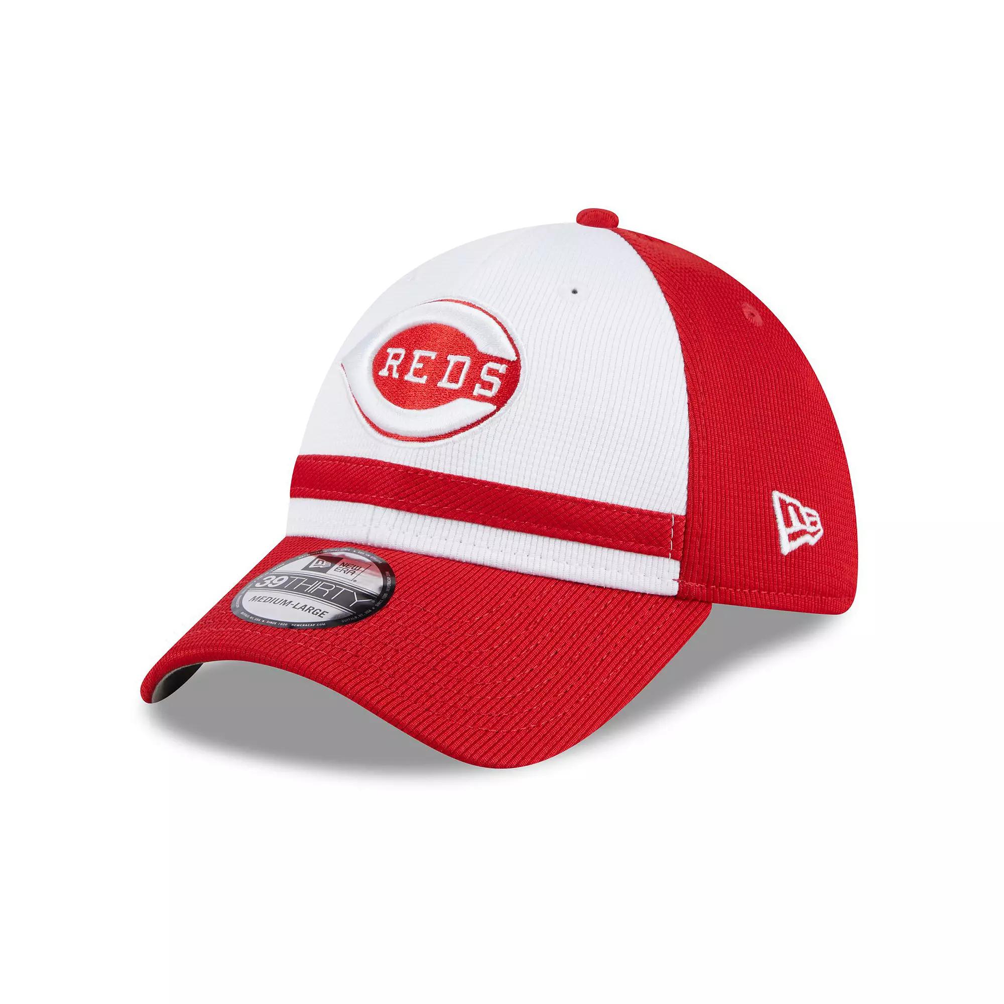 Men's New Era  White Cincinnati Reds 2024 Batting Practice 39THIRTY Flex Hat, Size: Small/Medium, Red White Product Image