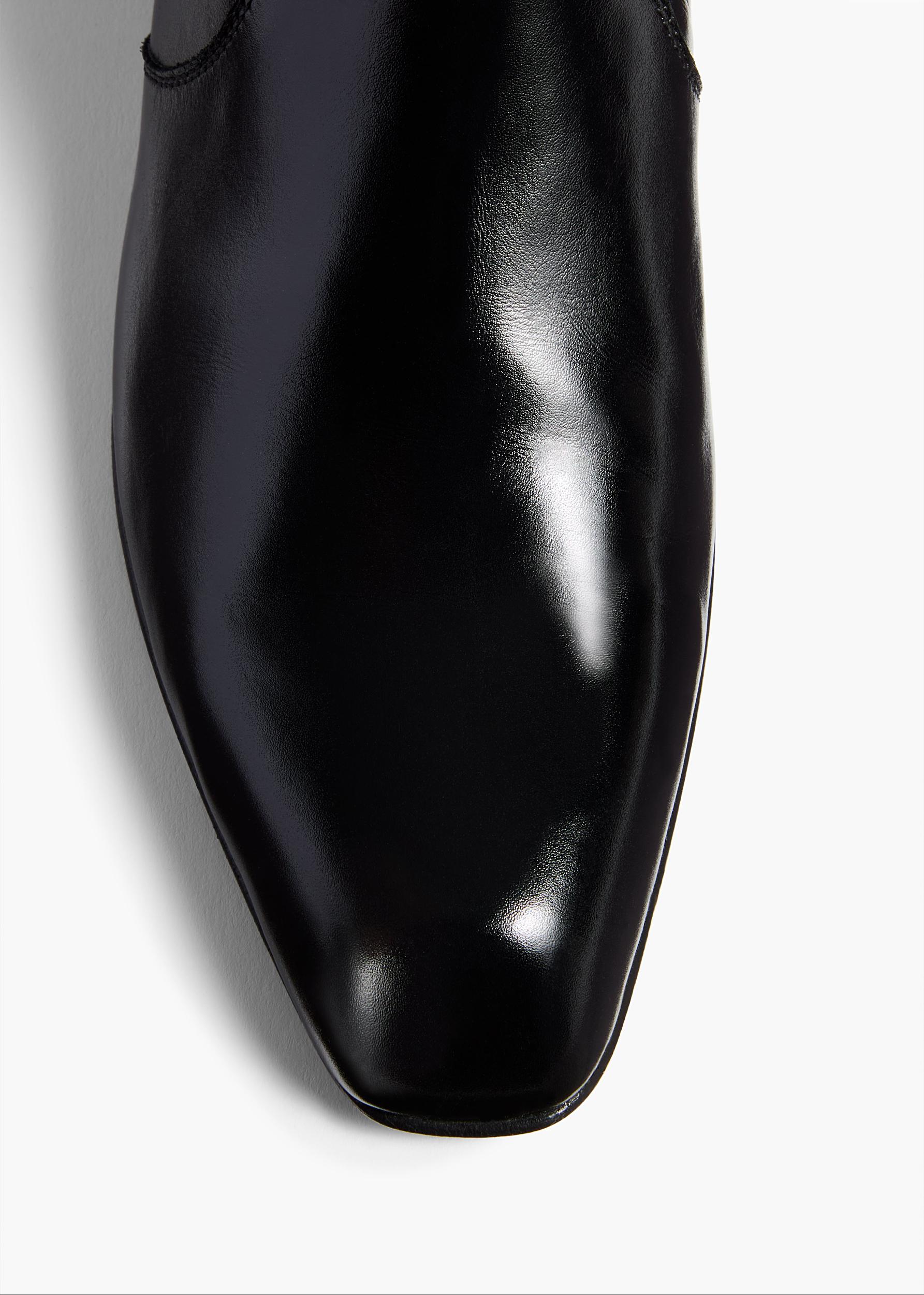 Colt Over-the-Knee Boot in Black Glazed Leather Product Image