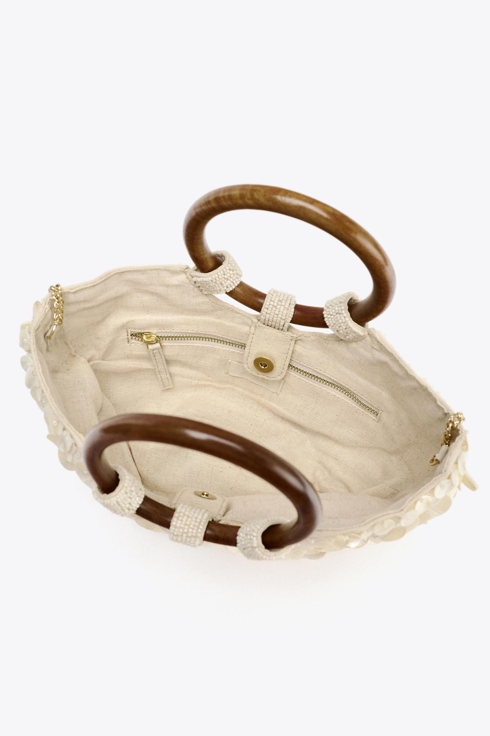 FAUX MOTHER-OF-PEARL APPLIQUÉ BAG Product Image