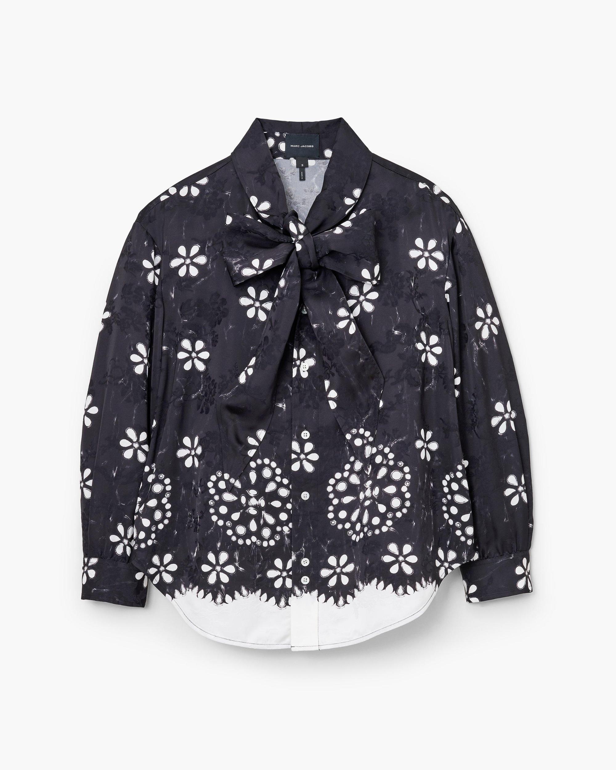 Trompe L'Oeil Eyelet Bow Blouse Product Image