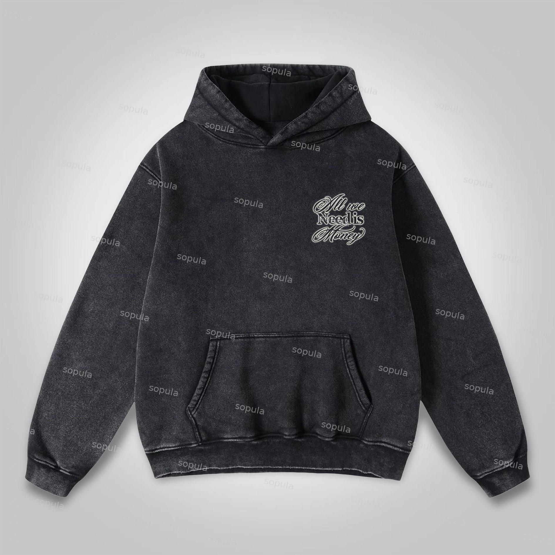 Sopula All We Need Is Money Washed Hoodie Product Image