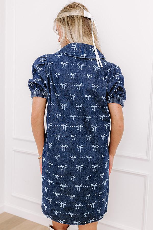 Charming Moment Denim Mini Dress in Dark Wash Product Image