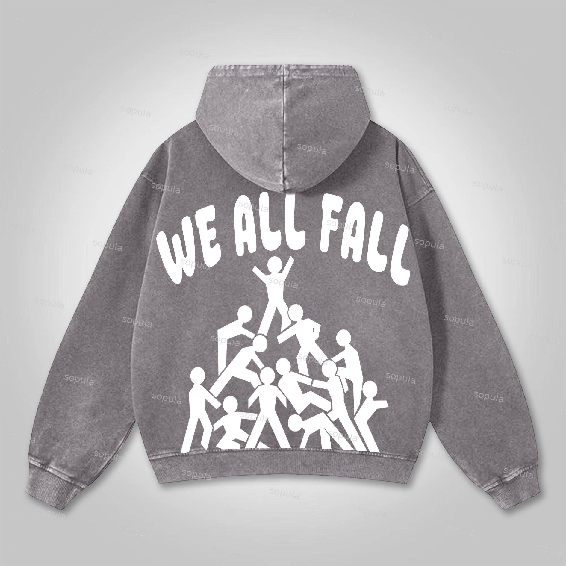 Sopula We All Fall Desire Fallen Graphics Print Washed Hoodie Product Image