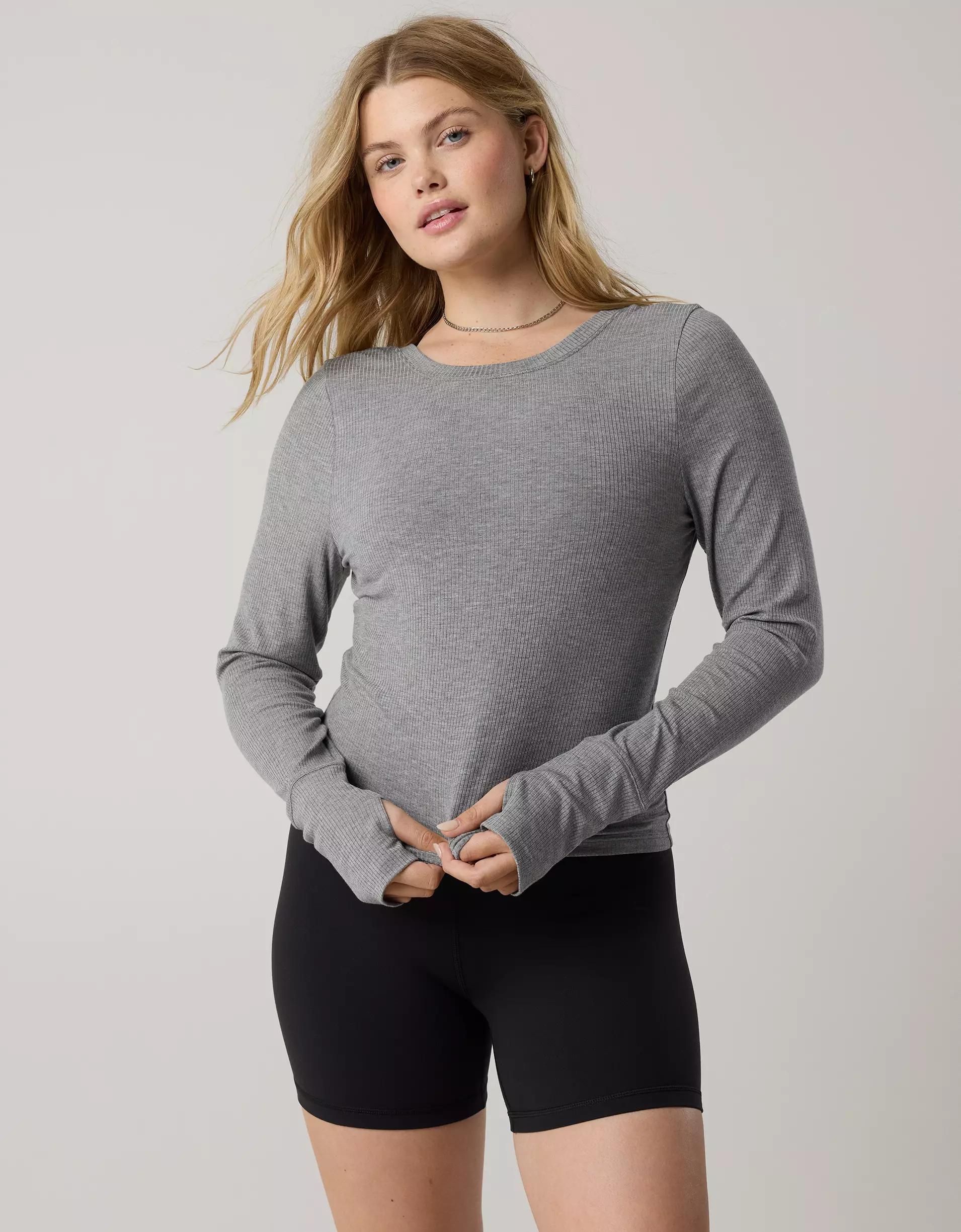 OFFLINE By Aerie Thumbs Up Ribbed Scoop Back T-Shirt Women's Product Image