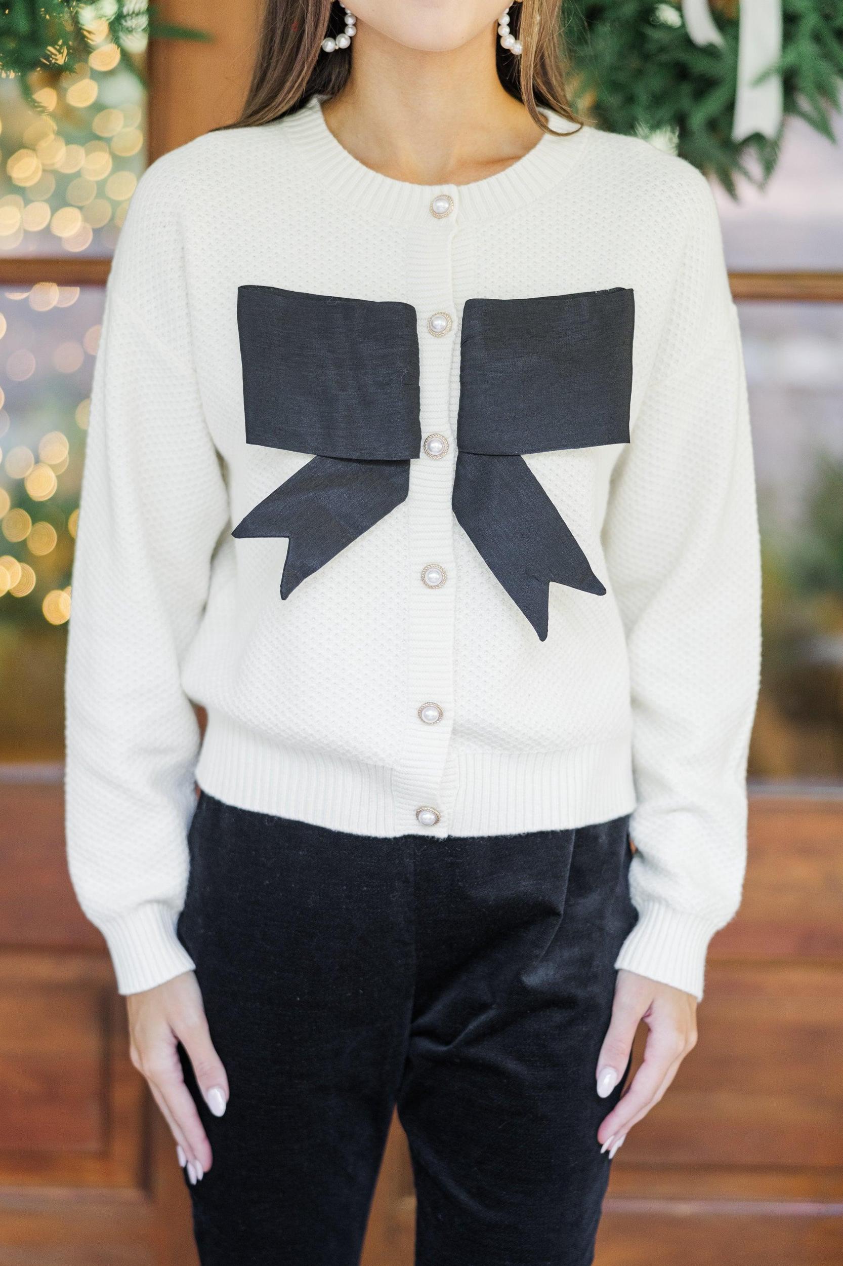 Couldn't Be Sweeter Cream Bow Cardigan Female Product Image