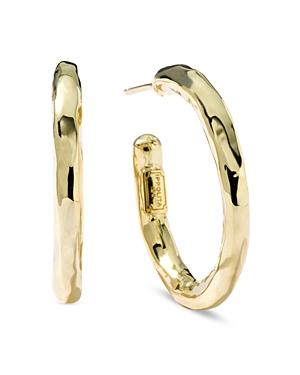Small Hammered Hoop Earrings in 18K Gold Product Image