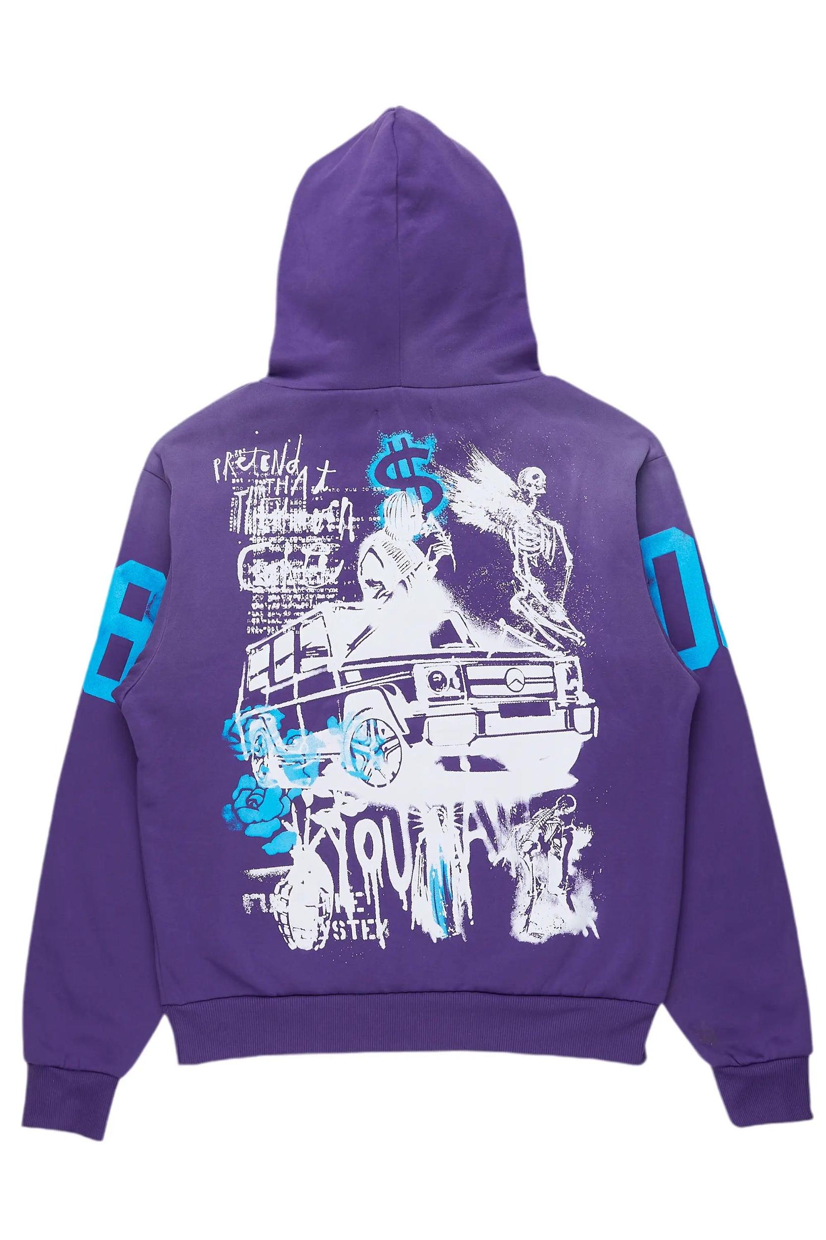 Kamille Purple Oversized Hoodie Female Product Image