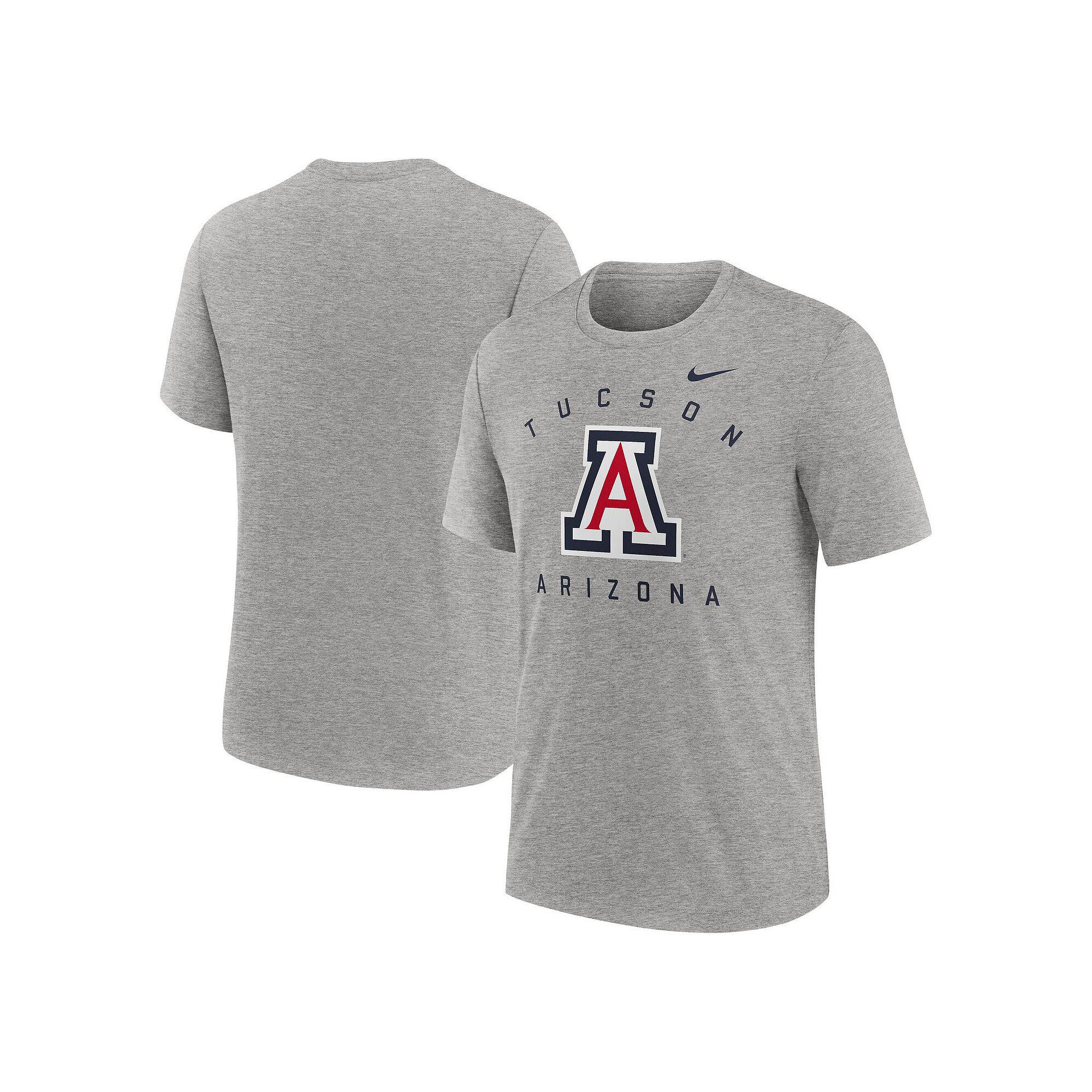 Men's Nike Heather Gray Arizona Wildcats Campus Primary Location Tri-Blend T-Shirt,  Product Image
