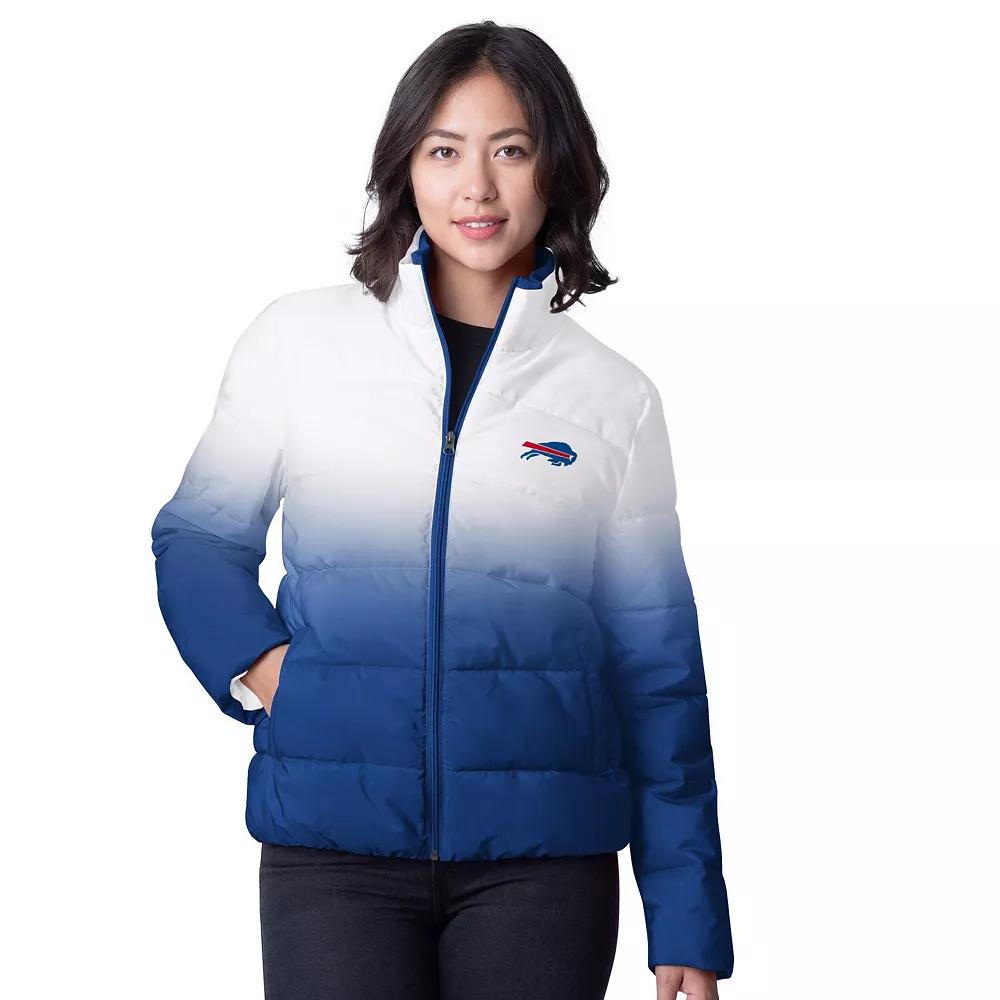Women's G-III 4Her by Carl Banks White Dallas Cowboys Overtime Ombre Full-Zip Puffer Jacket,  Product Image