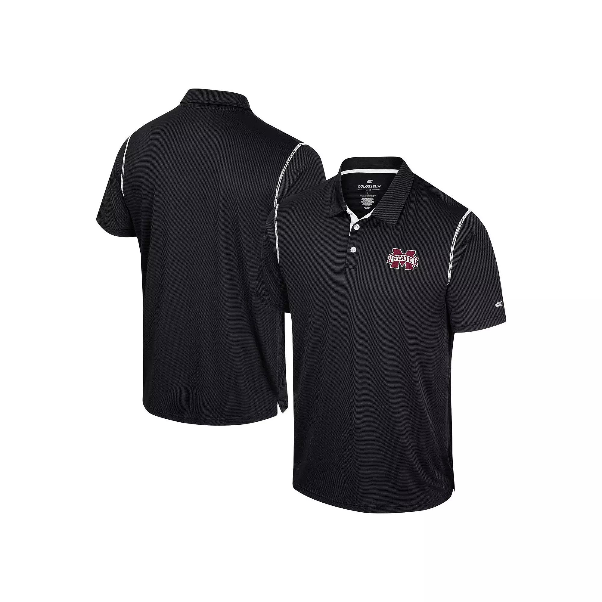 Men's Colosseum Black Mississippi State Bulldogs Cameron Polo,  Product Image