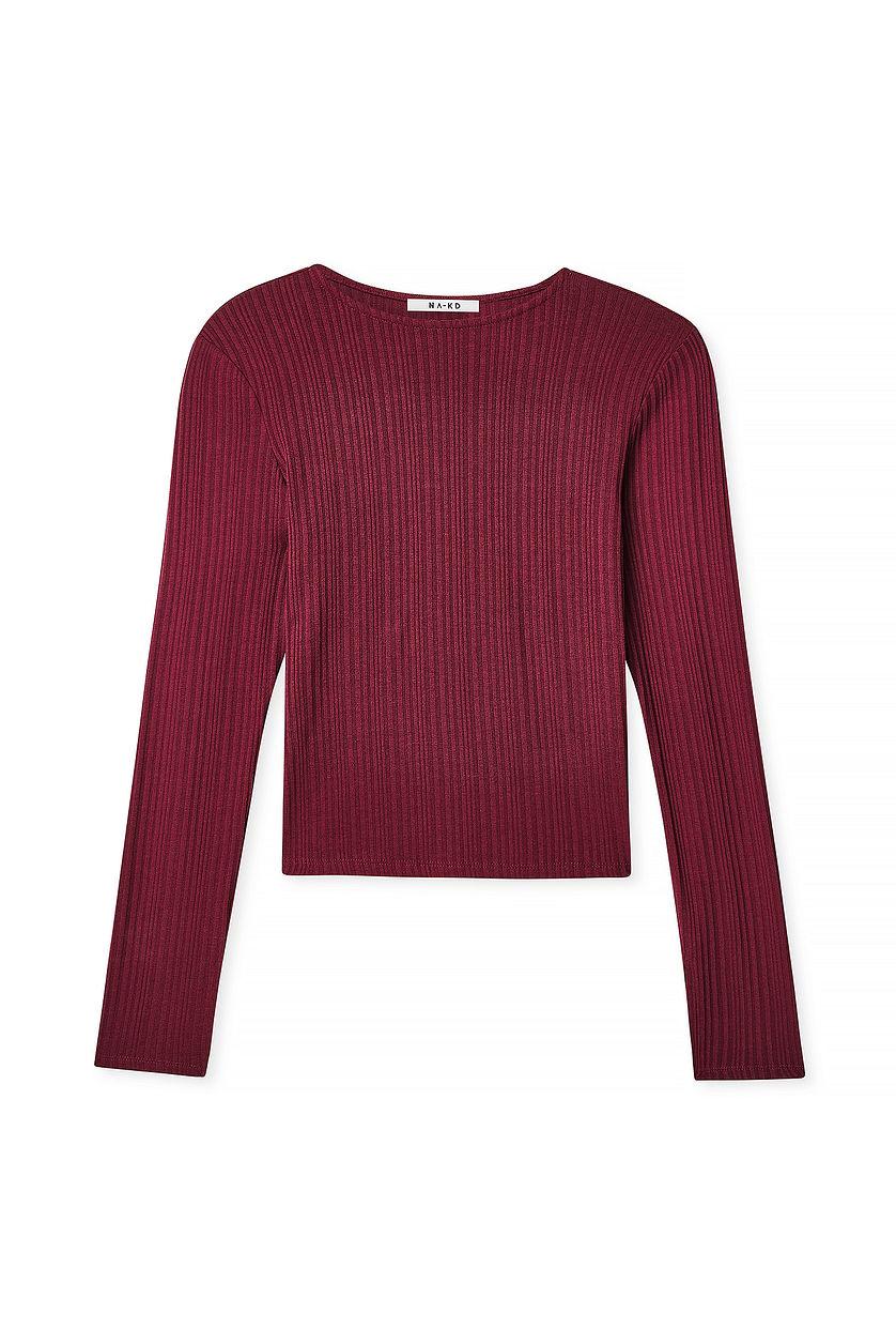 Irregular Rib Long Sleeve Top Product Image