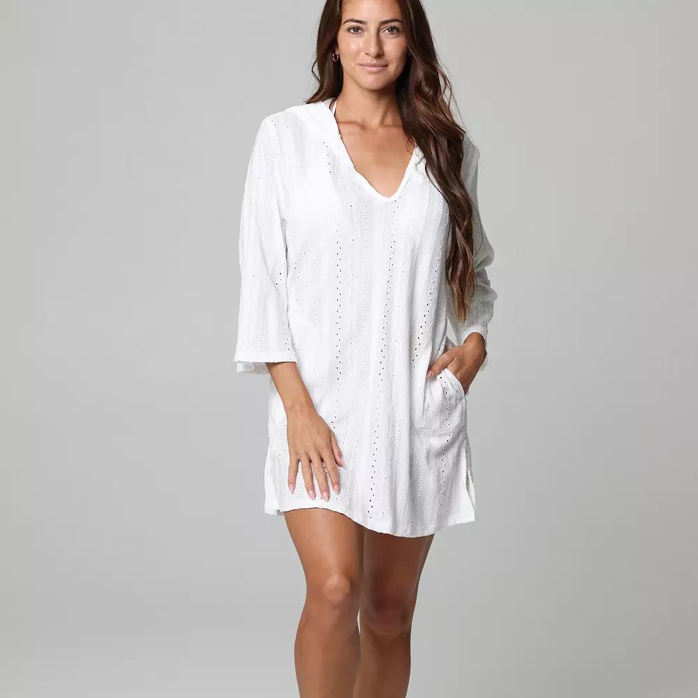 Womens J. Valdi 3/4 Sleeve Hooded Tunic Product Image