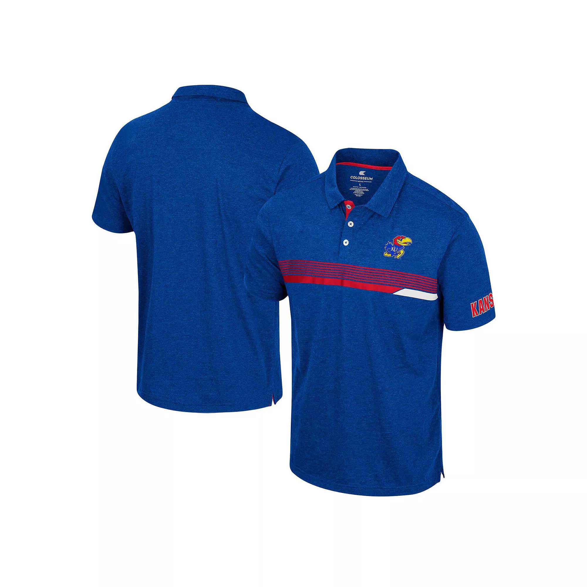 Men's Colosseum  Royal Kansas Jayhawks No Problemo Polo, Size: XL, Blue Product Image