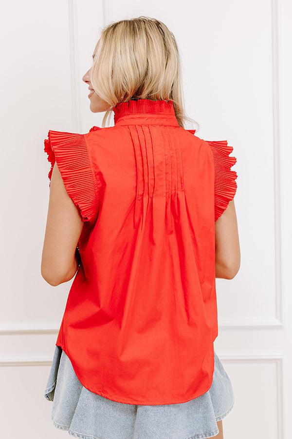 Fashion Week Pleated Top in Red Product Image