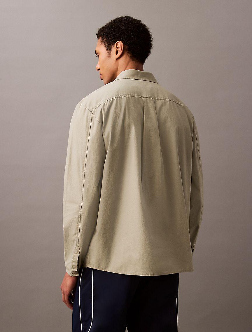 Cotton Ripstop Relaxed Button-Down Shirt Product Image