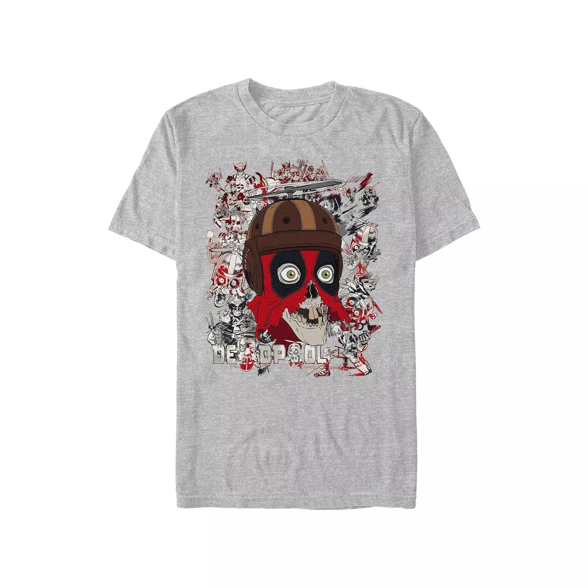 Men's Marvel Deadpool And Wolverine Headpool Action Poster Graphic Tee,  Product Image