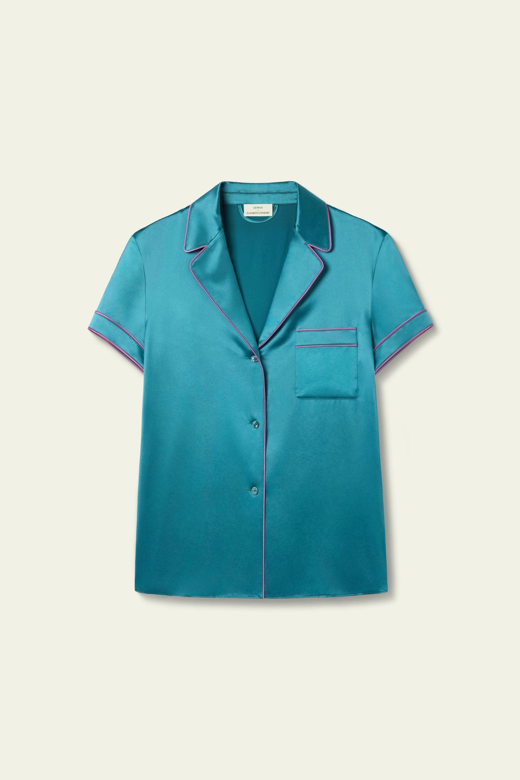 LSxES Contrast-Trimmed Silk Shirt Product Image