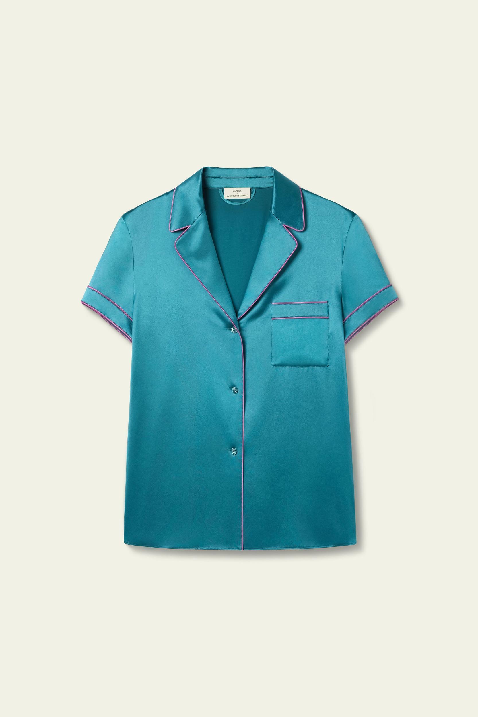 LSxES Contrast-Trimmed Silk Shirt Product Image