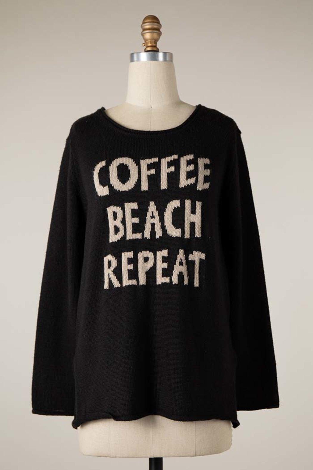 Coffee Beach Repeat Lightweight Knit Sweater Product Image