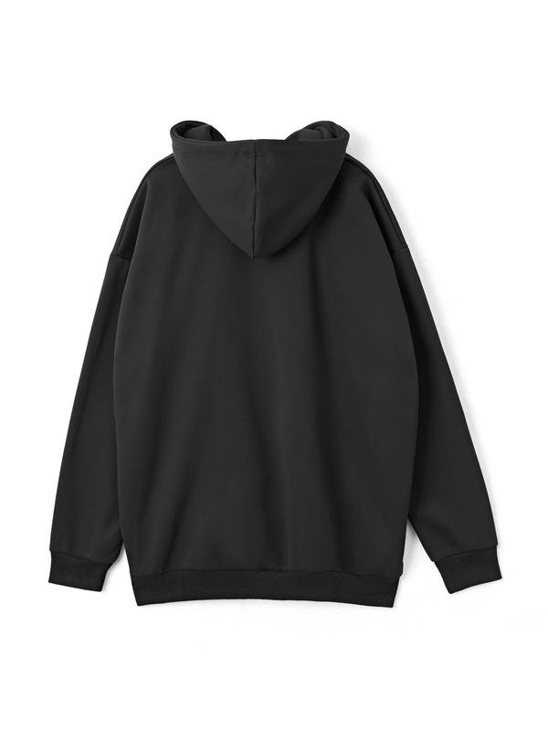 Men's Gothic Skull Print Oversized Hoodie Product Image