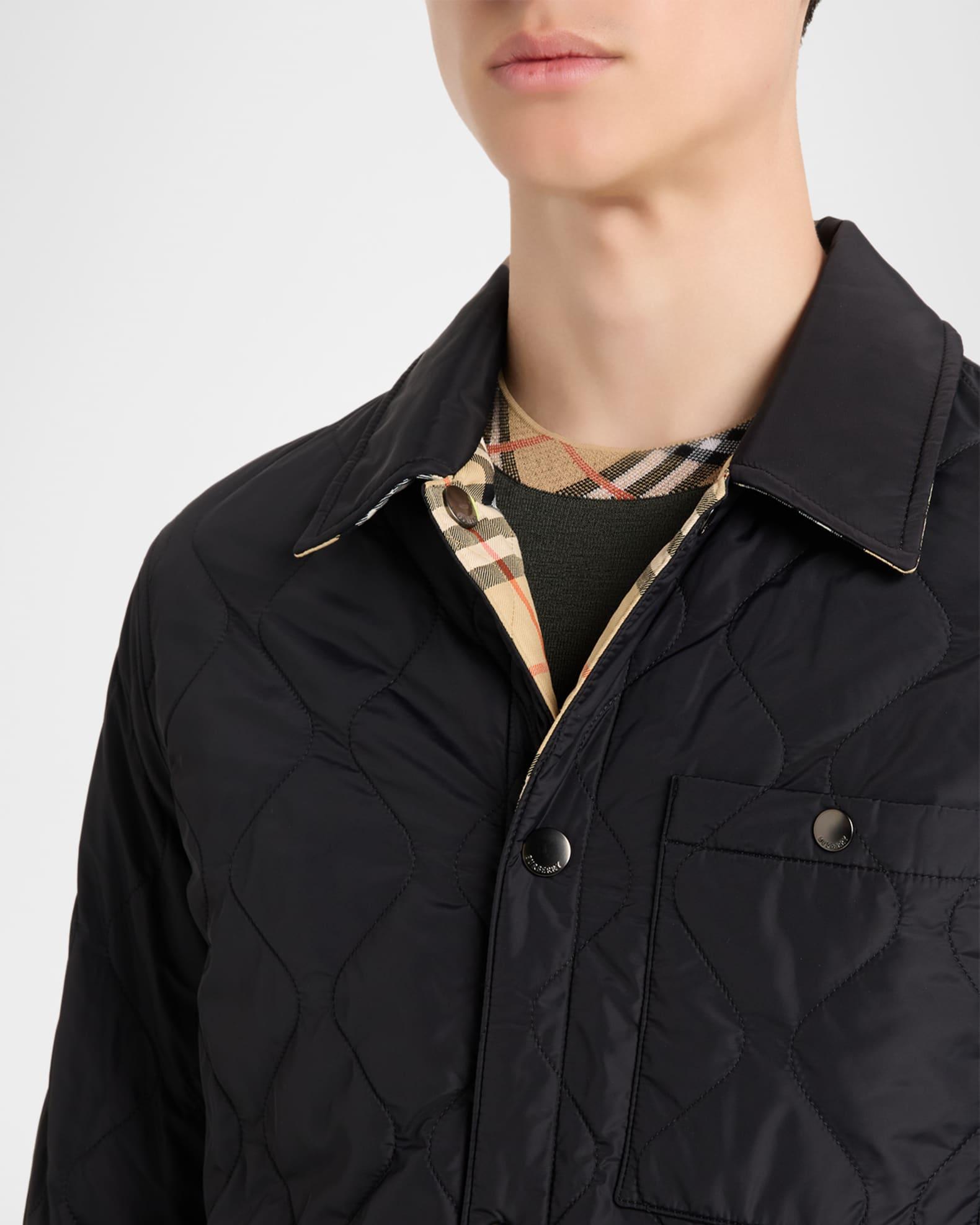 Men's Reversible Check Quilted Nylon Overshirt Product Image